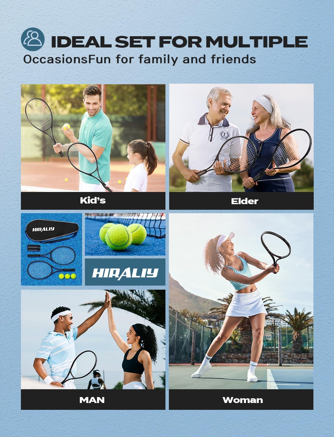 HIRALIY 27-Inch Tennis Racket for Adults with Ball and Carry Bag - Tennis Mindset
