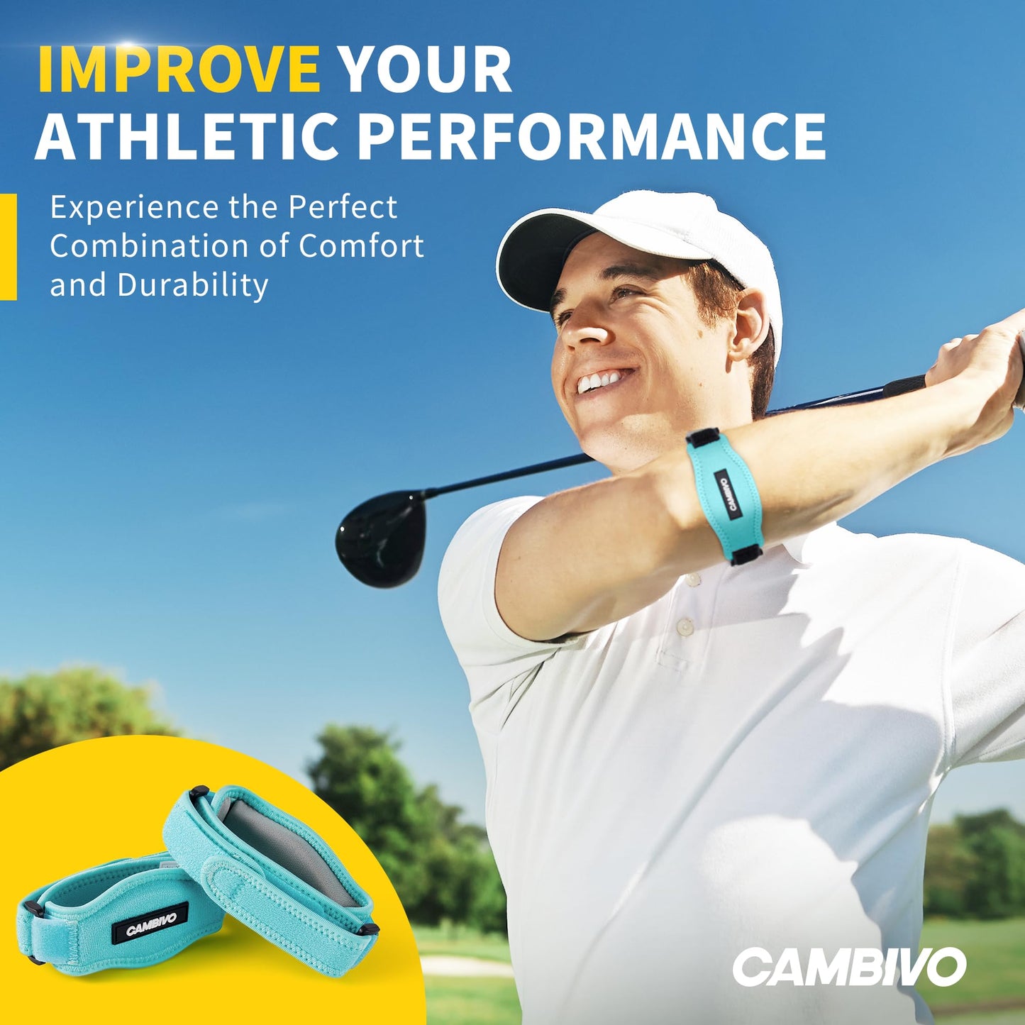 CAMBIVO 2 Pack Tennis Elbow Brace Strap for Tendonitis, Black - Tennis Mindset
