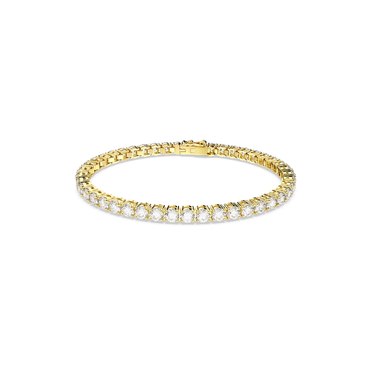 Swarovski Matrix Tennis Bracelet, Round Cut Crystals, Pink, Blue, Black, Clear, Rhodium, Gold-Tone and Rose Gold-Tone Finishes