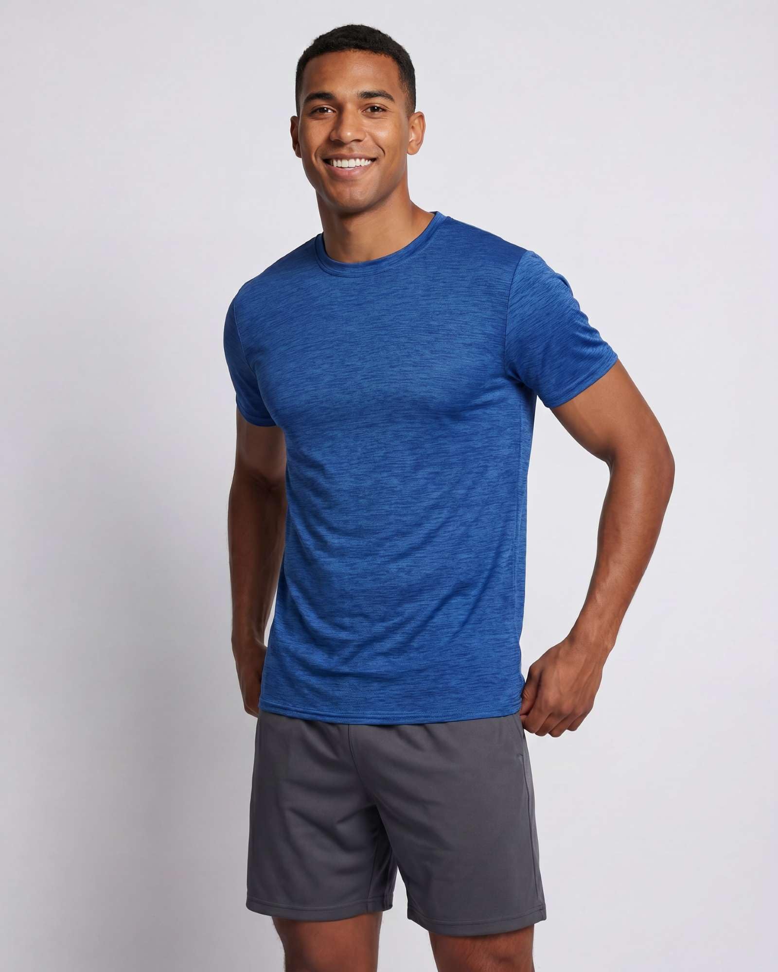 5 Pack Men's Dry Fit Workout T Shirts Crew Neck Athletic Gym Running Tees - Tennis Mindset