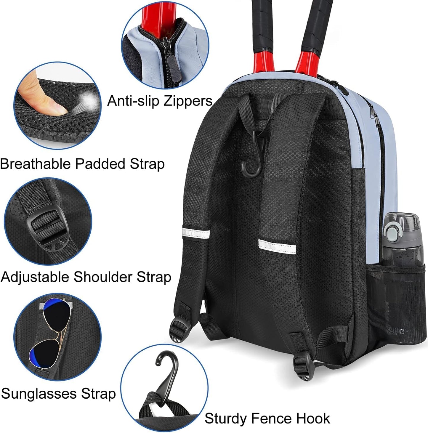 Ytonet Tennis Bag Tennis Backpack for Women Men 2 Rackets - Tennis Mindset