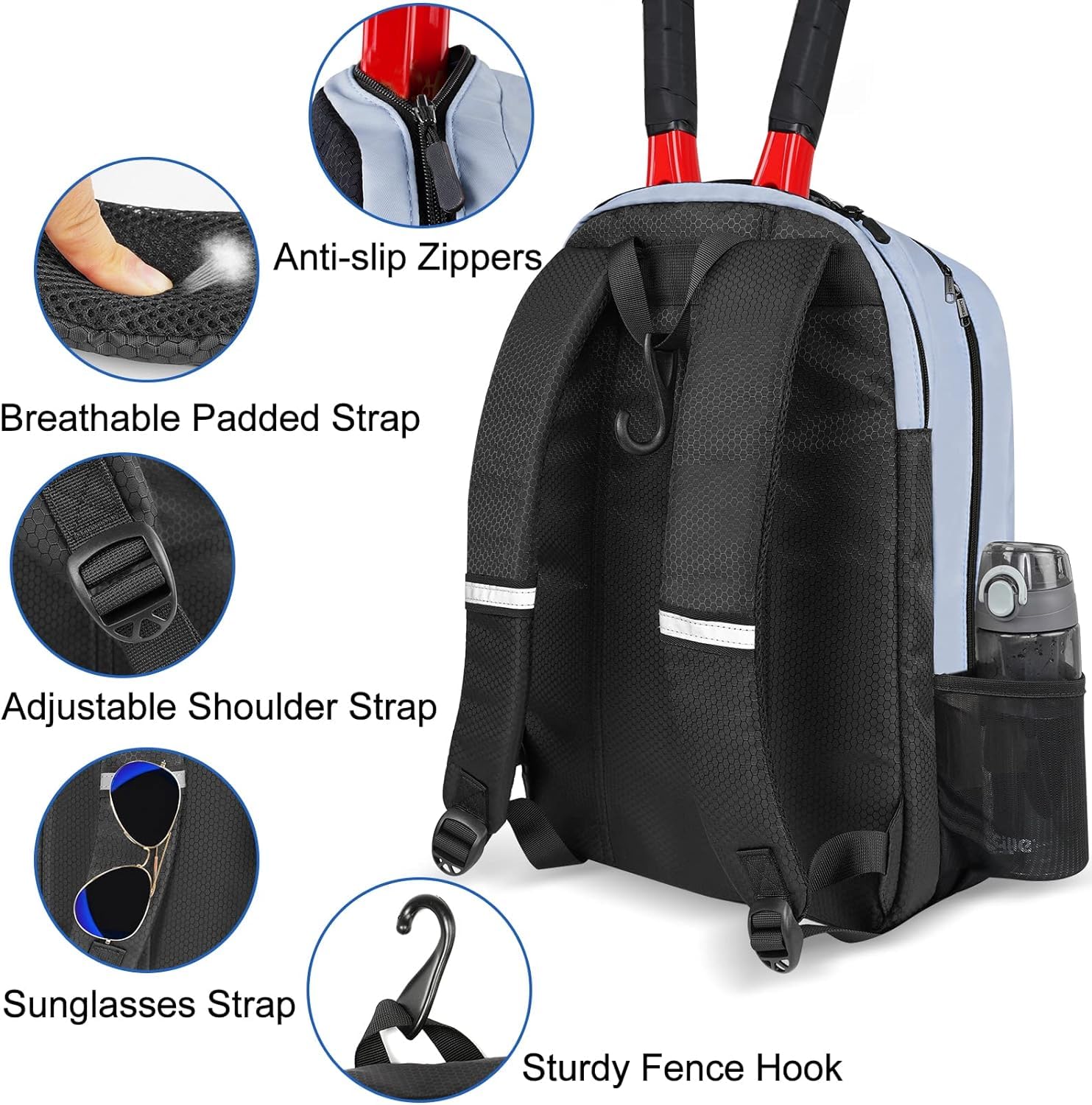 Ytonet Tennis Bag Tennis Backpack for Women Men 2 Rackets - Tennis Mindset