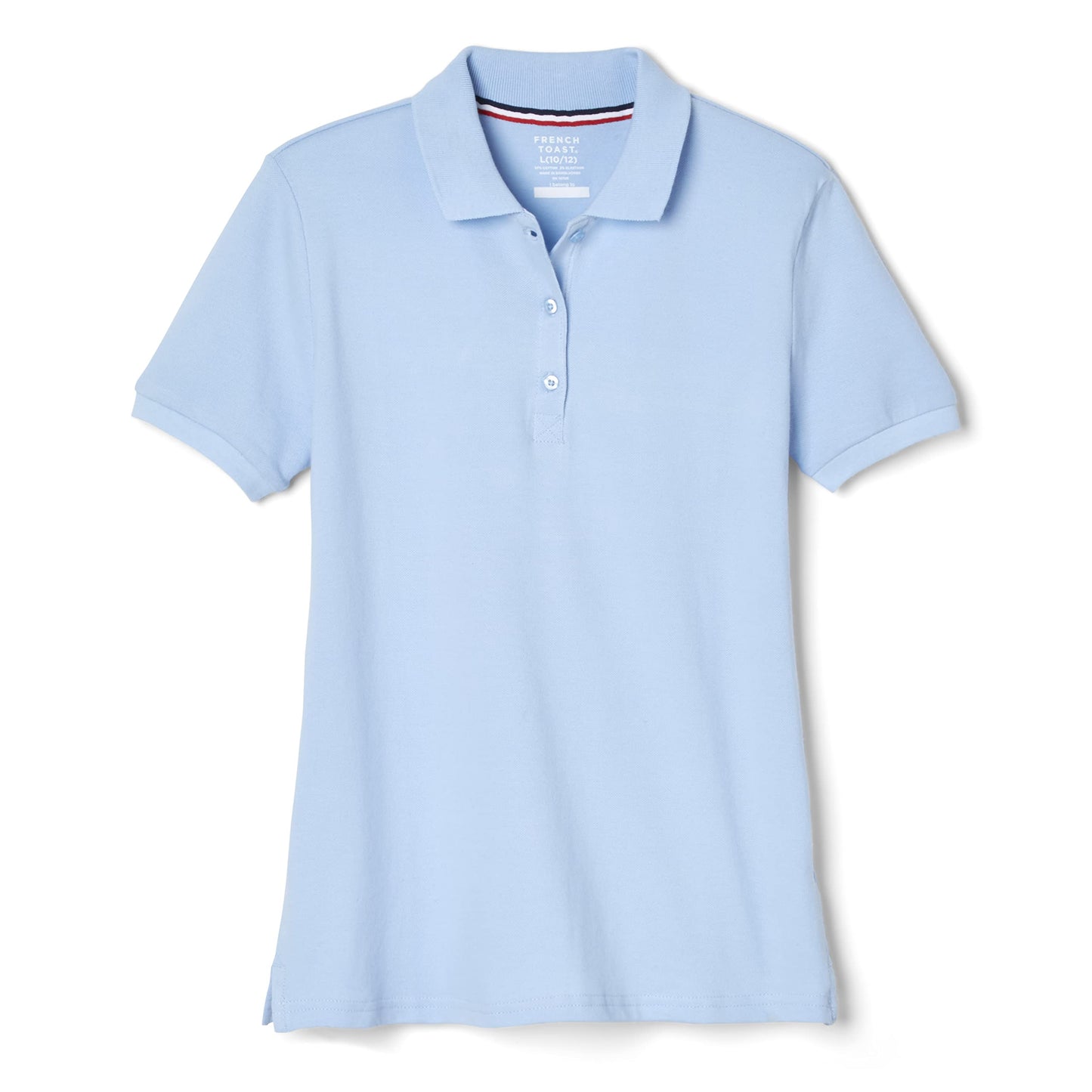 French Toast Women's Juniors' Short Sleeve Stretch Pique Polo Shirt