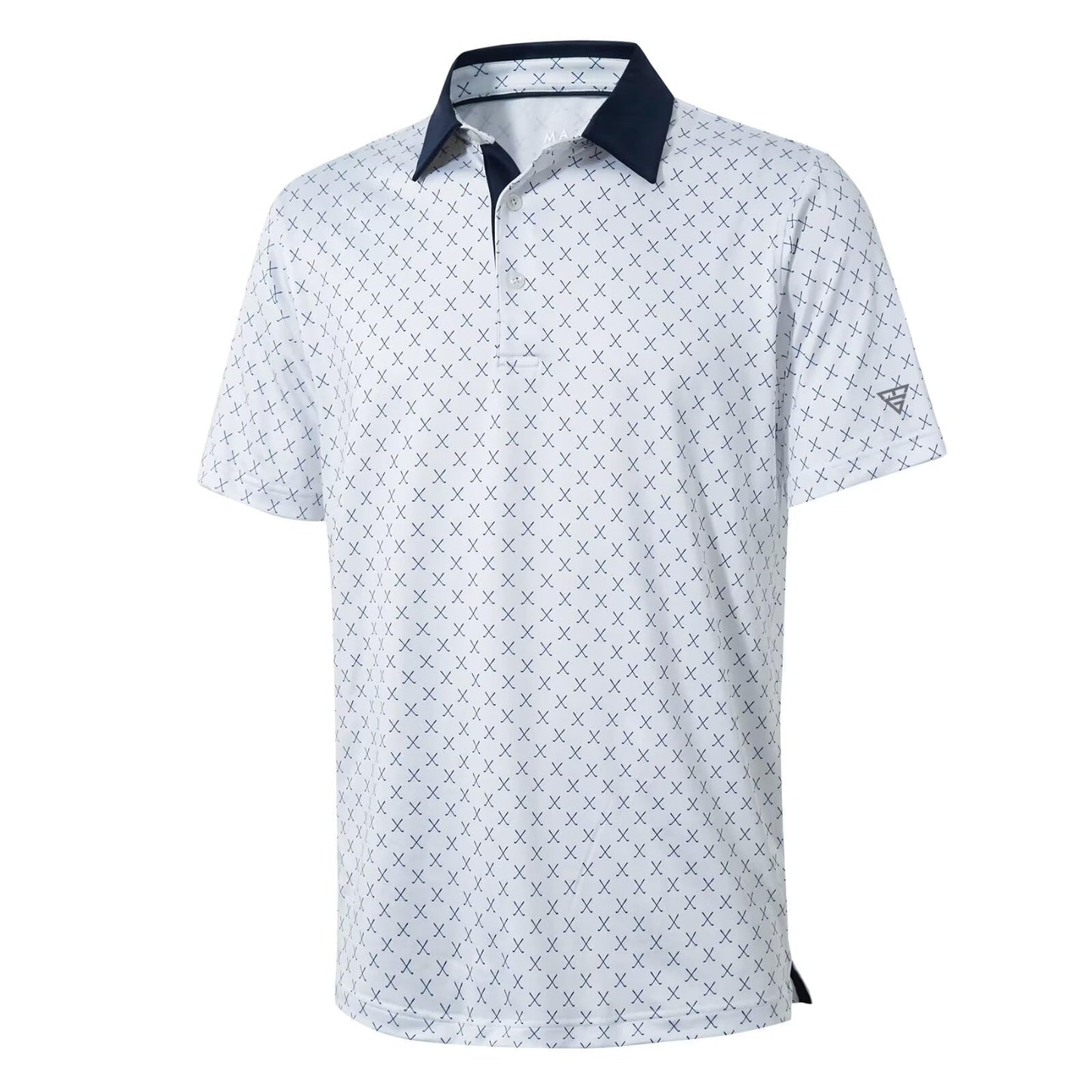 Golf Shirts for Men Dry Fit Short Sleeve Print Performance Moisture Wicking Polo Shirt - Tennis Mindset