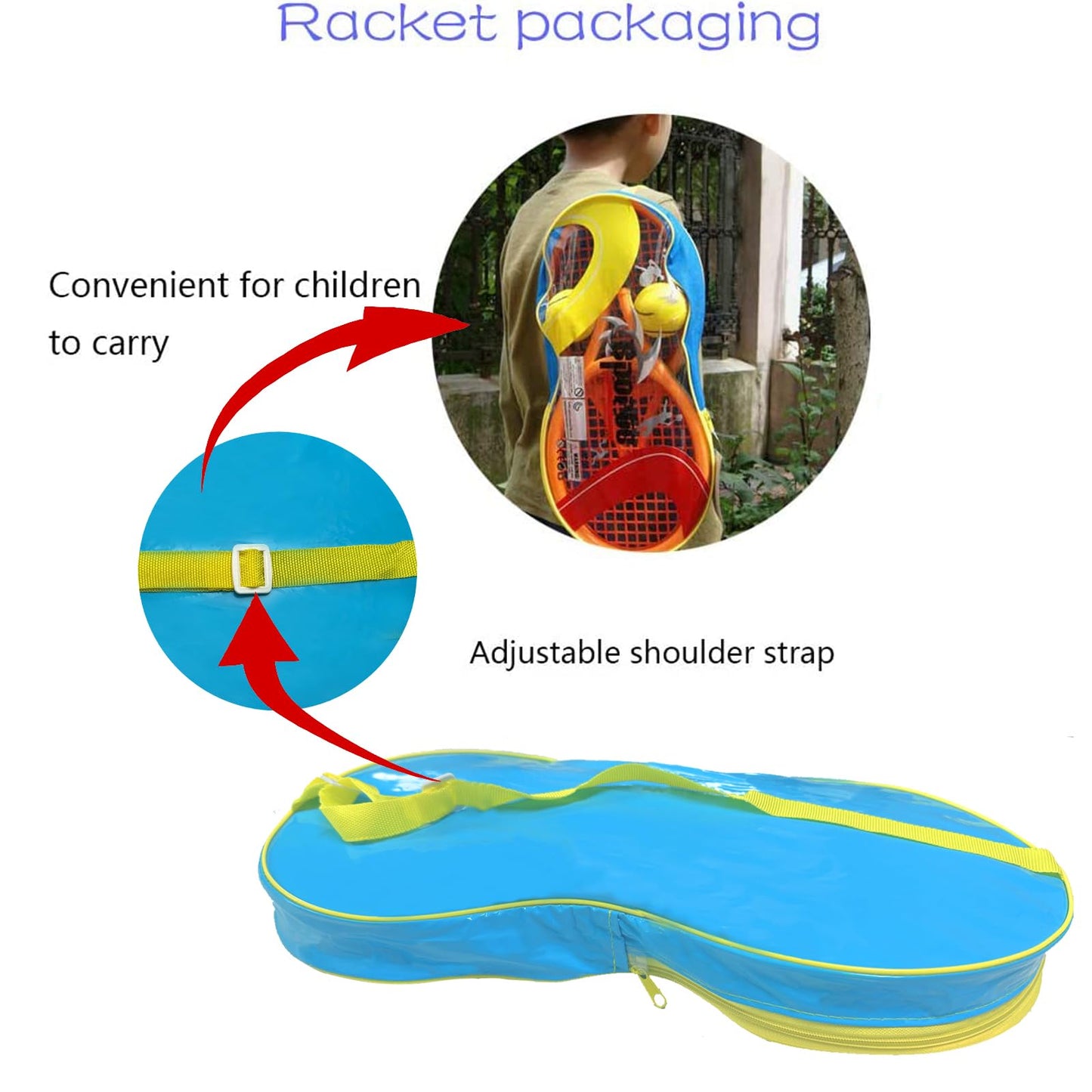 Kids Tennis Racket,17 Inch Plastic Tennis Racket with 2 Soft Balls,2 Tennis Balls and 4 Shuttlecocks for Kid,Toddler Outdoor/Indoor Sport Play - Tennis Mindset