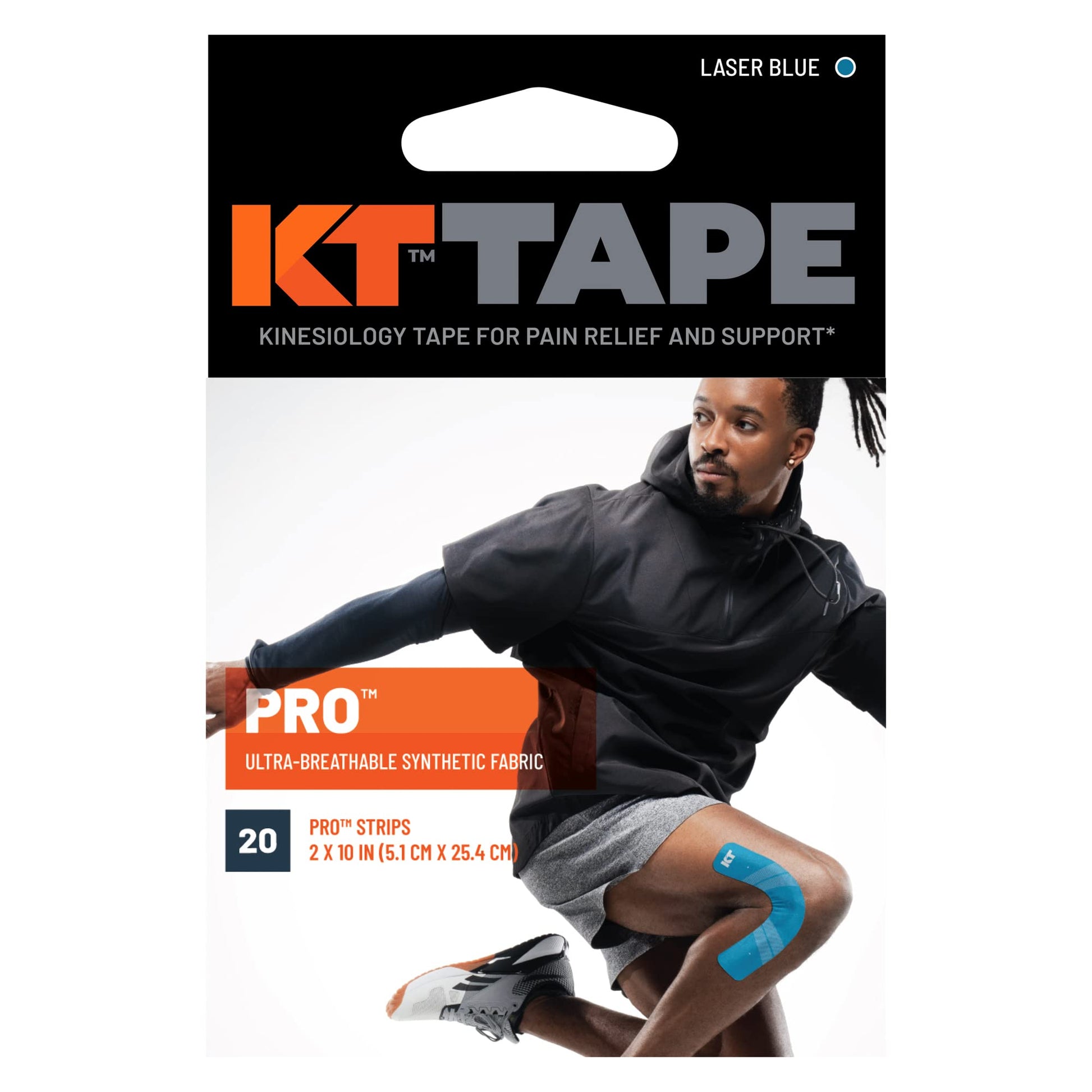 KT Tape, Pro Synthetic Kinesiology Athletic Tape, 20 Count, 10” Precut Strip - Tennis Mindset