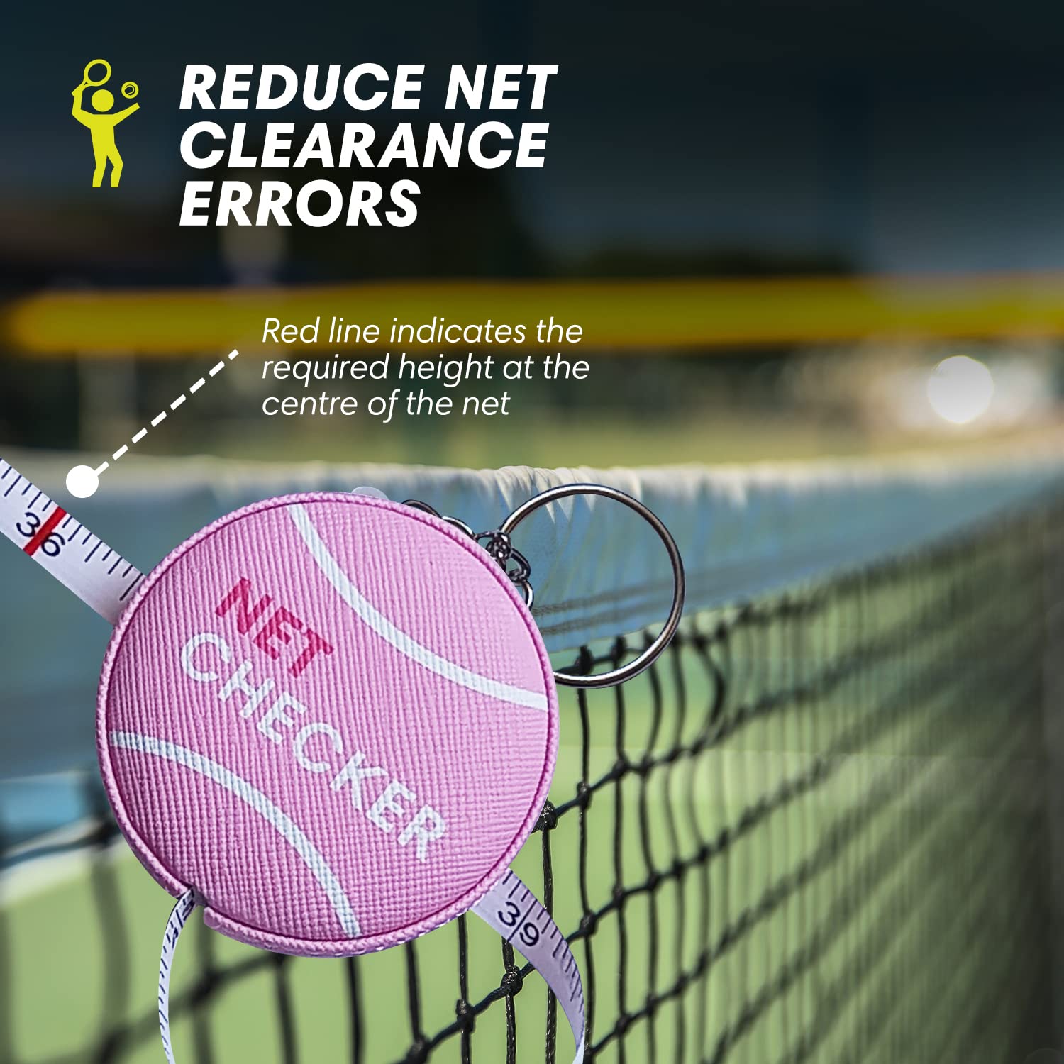 Scoring Right Net Checker Tennis Net Height Measuring Tape and Keyring - Tennis Mindset