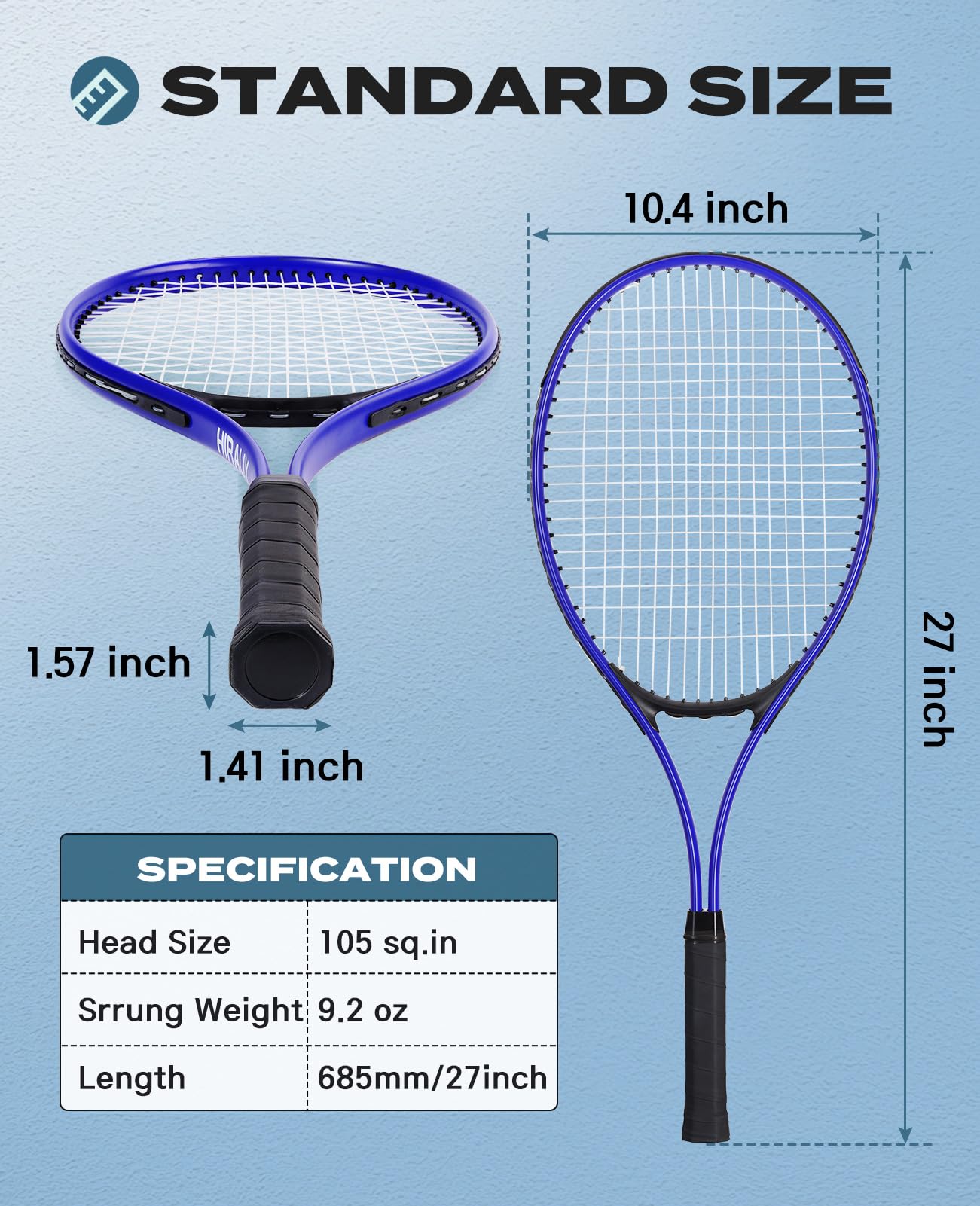 HIRALIY 27-Inch Tennis Racket for Adults with Ball and Carry Bag - Tennis Mindset