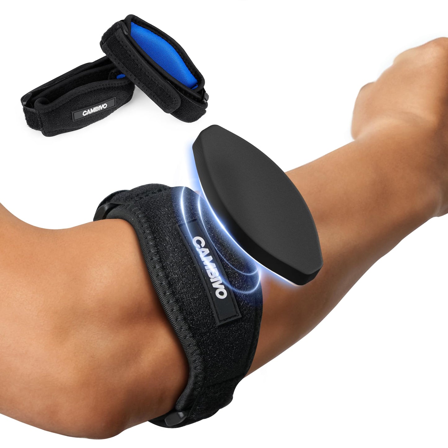 CAMBIVO 2 Pack Tennis Elbow Brace Strap for Tendonitis, Black - Tennis Mindset
