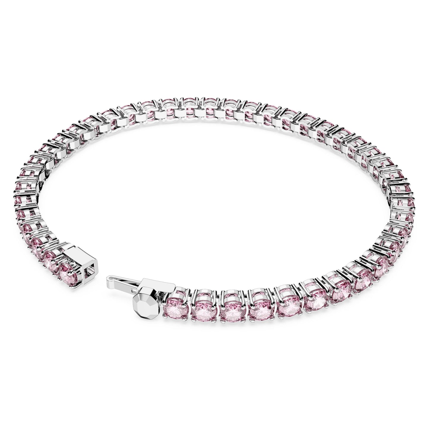 Swarovski Matrix Tennis Bracelet, Round Cut Crystals, Pink, Blue, Black, Clear, Rhodium, Gold-Tone and Rose Gold-Tone Finishes