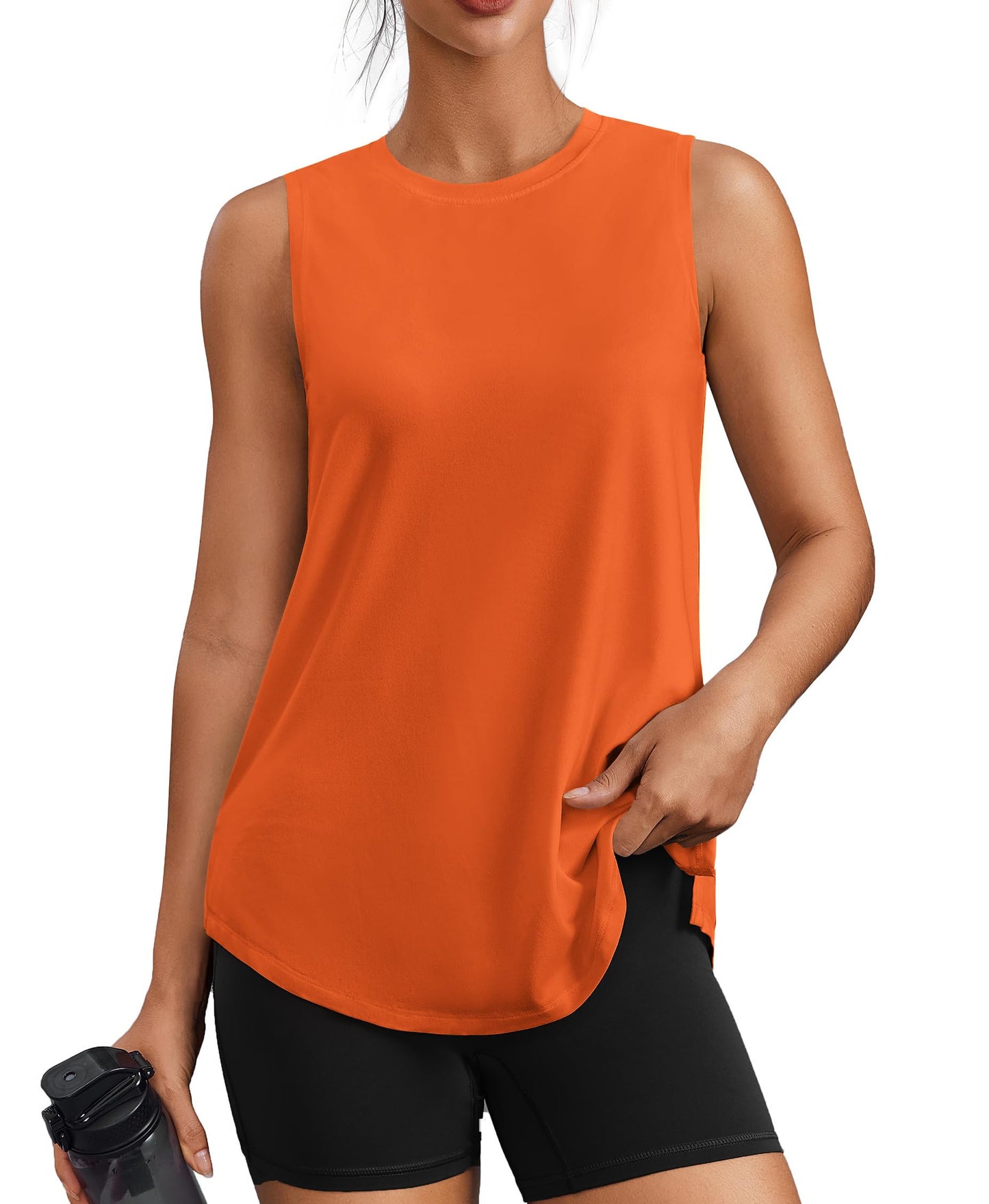 PINSPARK Workout Tank Tops for Women UPF 50+ Side Slits Athletic Gym Shirt