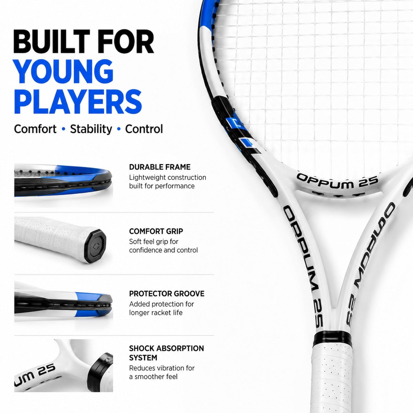 2-Pack Kids Tennis Racket Set, Junior Racquets with Bag and Balls - Tennis Mindset