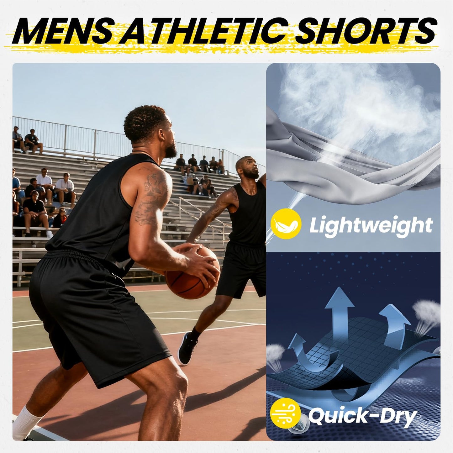 BALENNZ Mens Athletic Shorts with Pockets Quick Dry Workout Shorts Men - Tennis Mindset