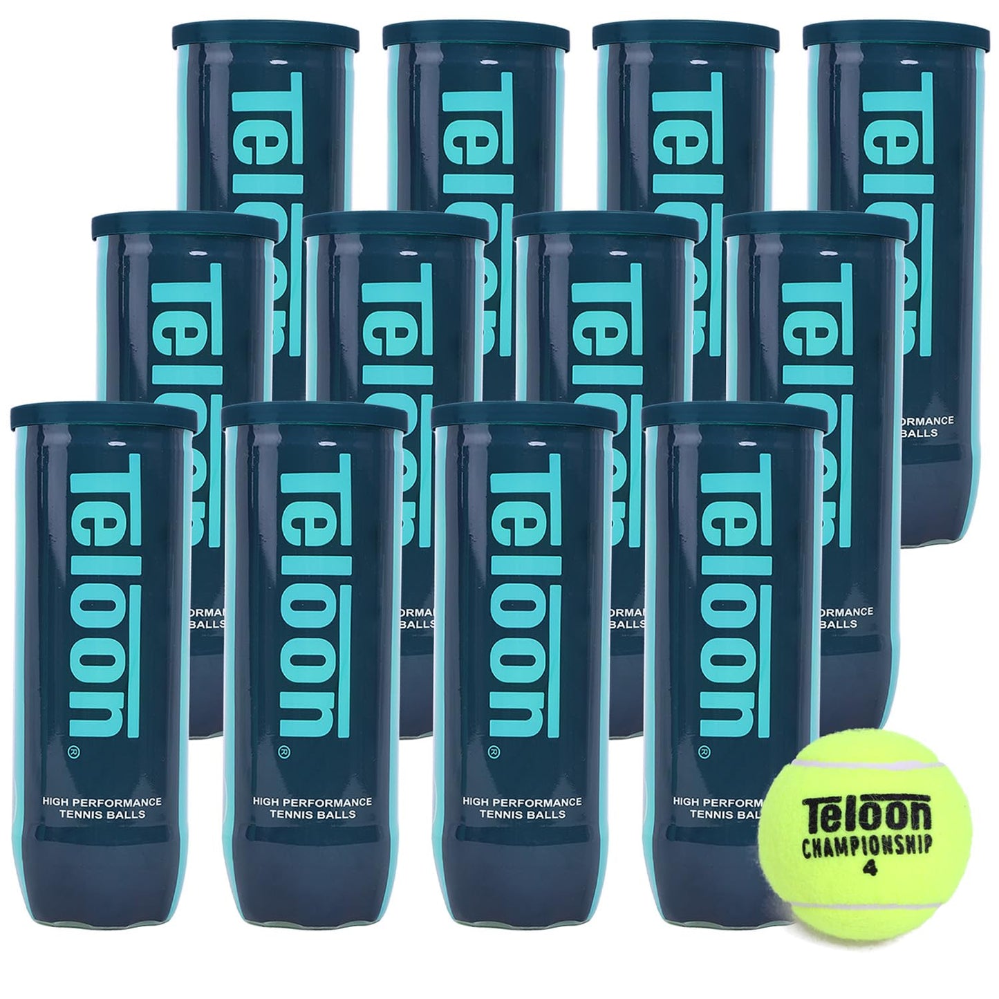 Teloon Championship Tennis Balls - Extra Duty - Regular Duty Felt Pressurized Tennis Balls