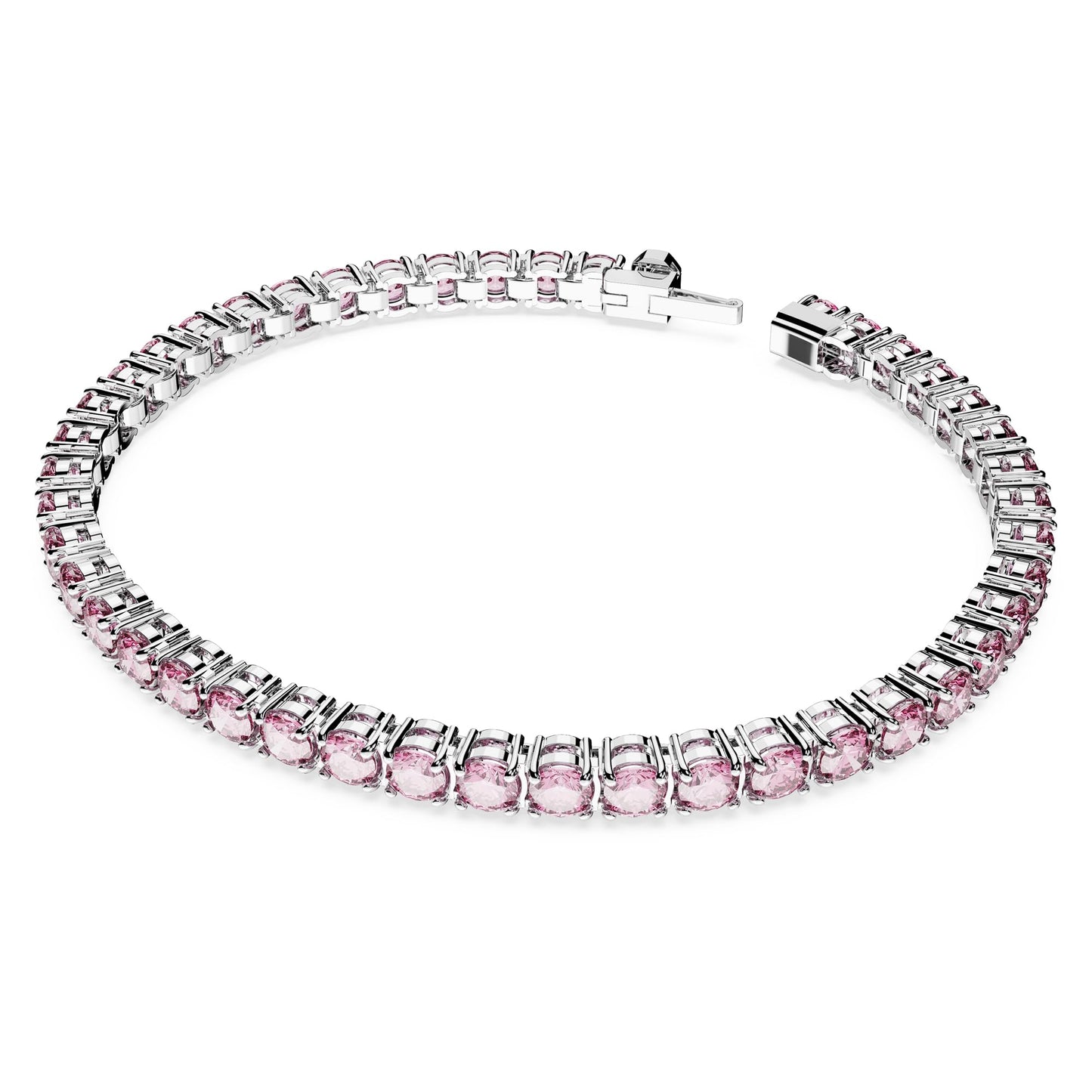 Swarovski Matrix Tennis Bracelet, Round Cut Crystals, Pink, Blue, Black, Clear, Rhodium, Gold-Tone and Rose Gold-Tone Finishes
