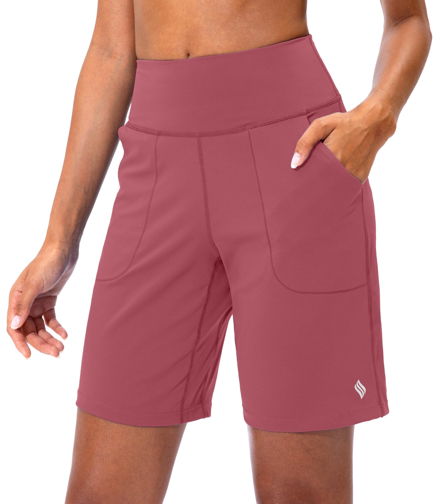 SANTINY Bermuda Shorts for Women with Pockets Athletic Workout Shorts - Tennis Mindset