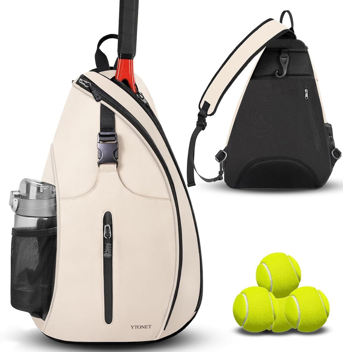 Ytonet Tennis Bag, Tennis Sling Backpack Crossbody for Men Women - Tennis Mindset