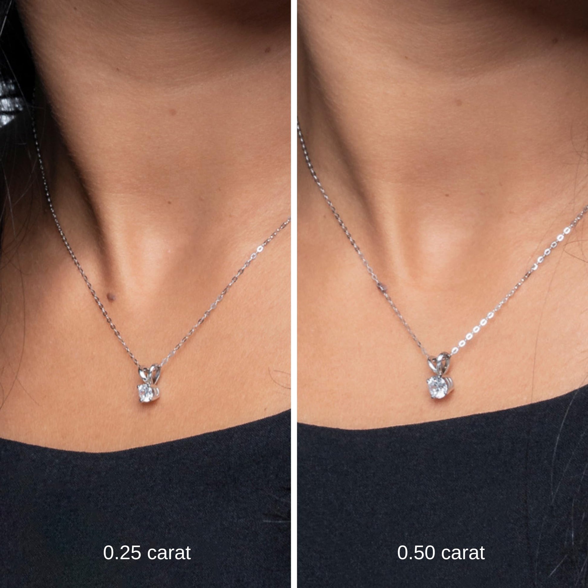 Amazon Essentials IGI Certified 0.25 Carat Solitaire Lab Grown Diamond Pendant Necklace in Solid White 14K Gold, Adjustable 16" Chain with 2" Extender, Jewelry for Women - Tennis Mindset
