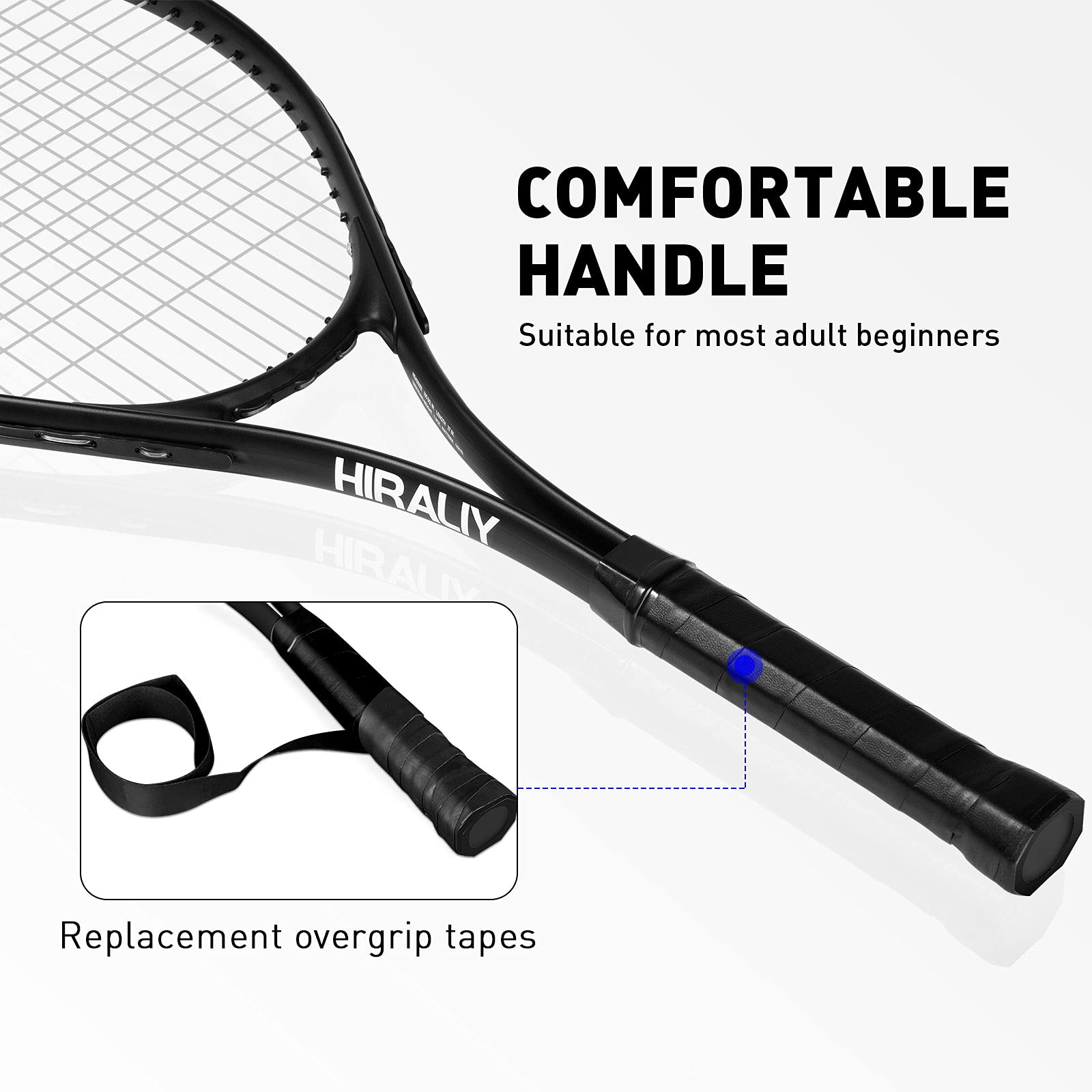 HIRALIY 27-Inch Tennis Racket for Adults with Ball and Carry Bag - Tennis Mindset