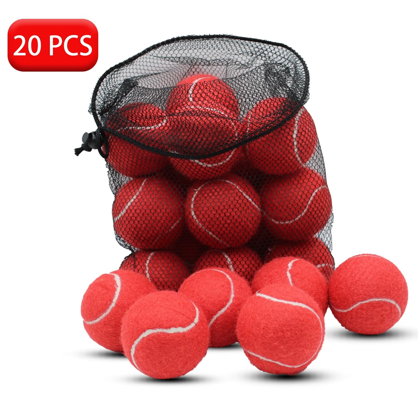 SHYUJAJIE Tennis Ball,20 Pack Practice Balls Bulk,Dog Balls with Mesh Bag