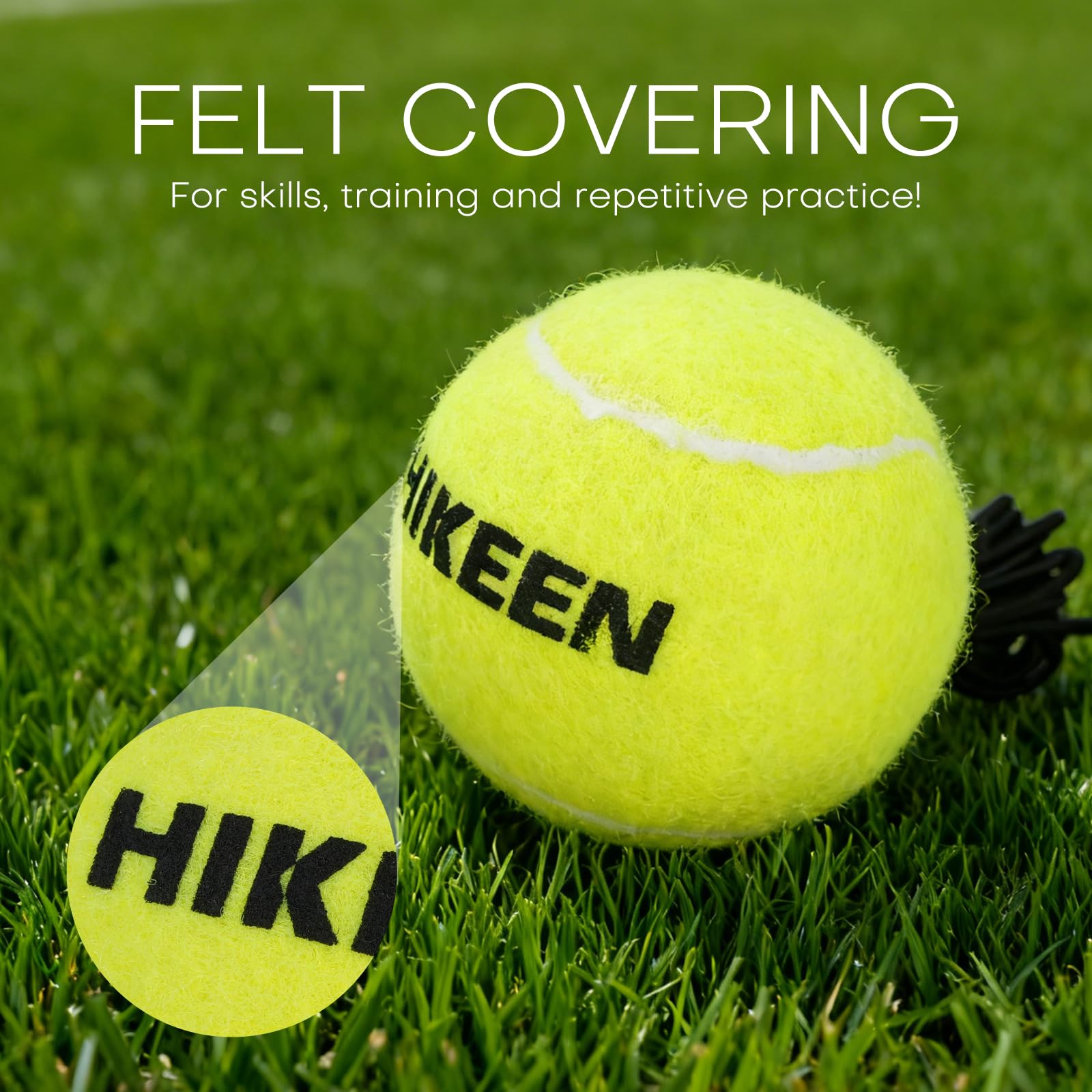 Hikeen Premium Tennis Trainer Rebound with Metal Base,Portable Solo Tennis Trainer Set with 3 Highly Elastic String Balls,Tennis Practice Equipment for Adult Kids an Beginners - Tennis Mindset