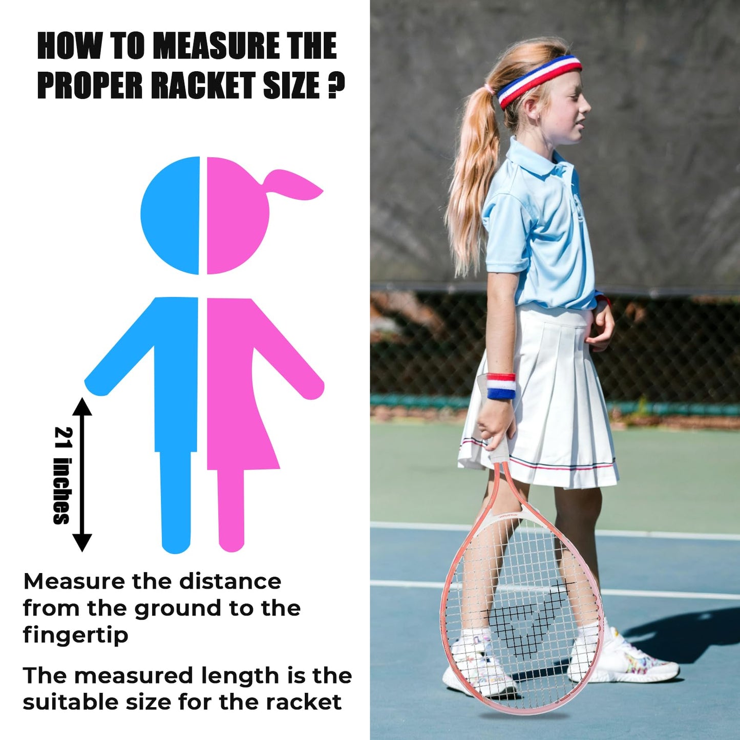 AMA SPORT Kids Tennis Racket for Junior Toddlers Starter Kit 17-25" Tennis Racquet for Girls and Boys with 420D Nylon Shoulder Strap Bag - Tennis Mindset