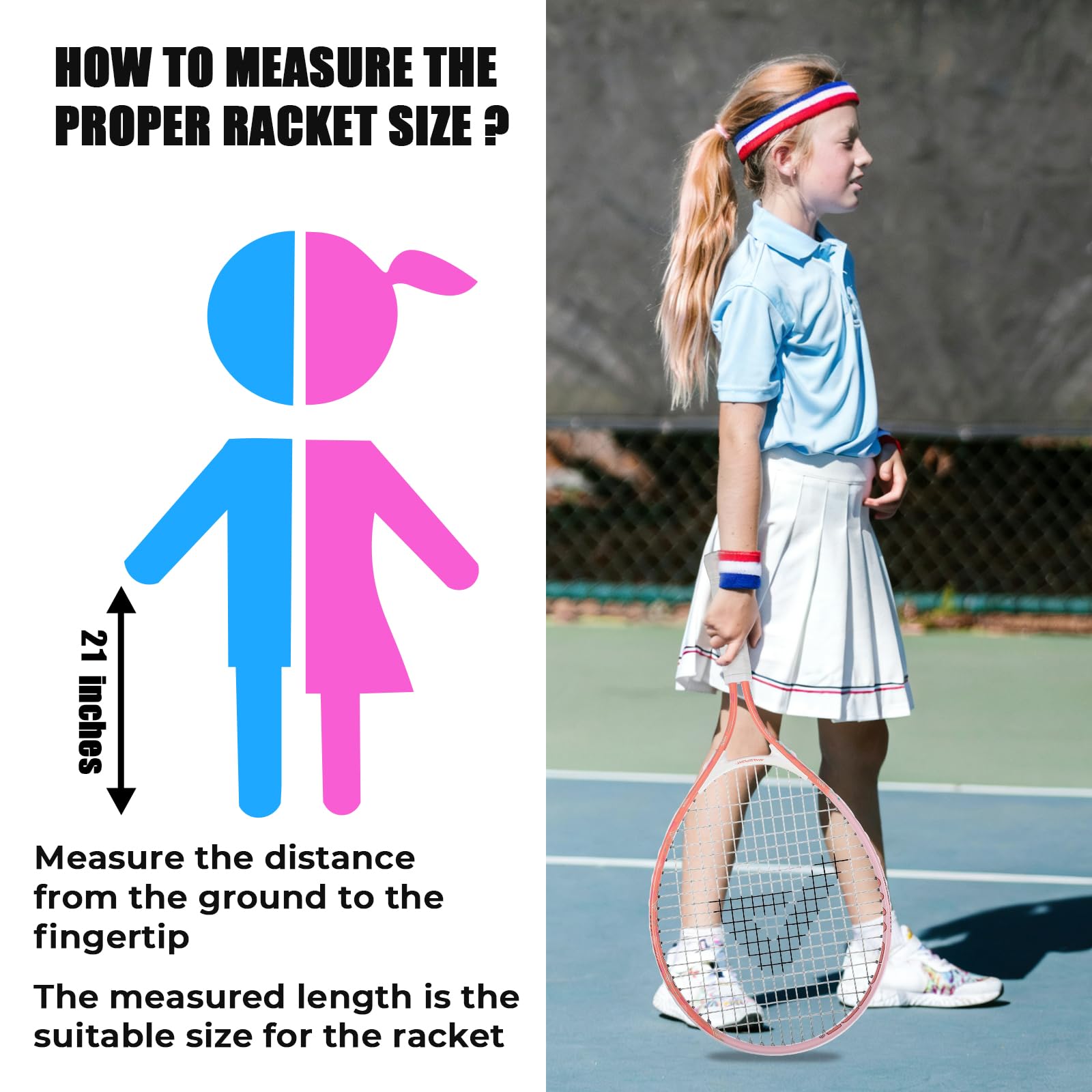 AMA SPORT Kids Tennis Racket for Junior Toddlers Starter Kit 17-25" Tennis Racquet for Girls and Boys with 420D Nylon Shoulder Strap Bag - Tennis Mindset