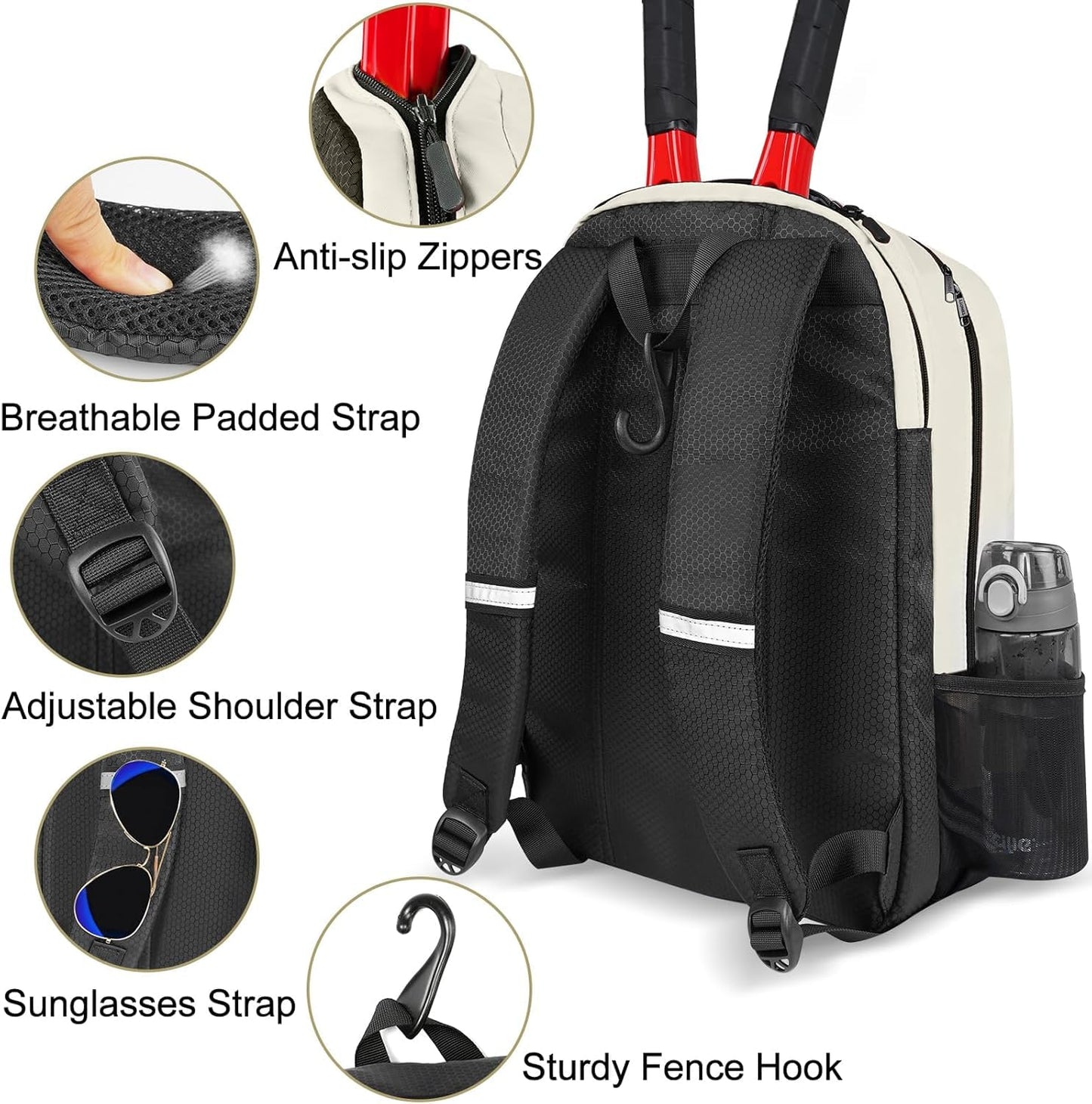 Ytonet Tennis Bag Tennis Backpack for Women Men 2 Rackets - Tennis Mindset