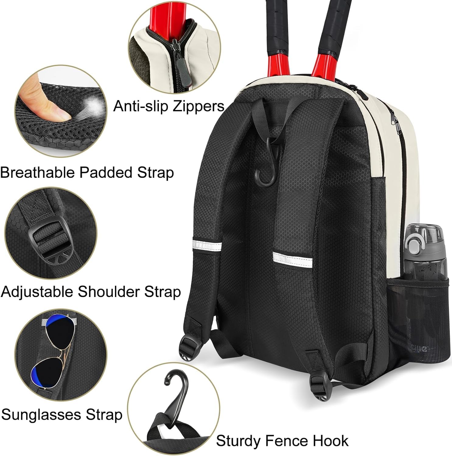 Ytonet Tennis Bag Tennis Backpack for Women Men 2 Rackets - Tennis Mindset