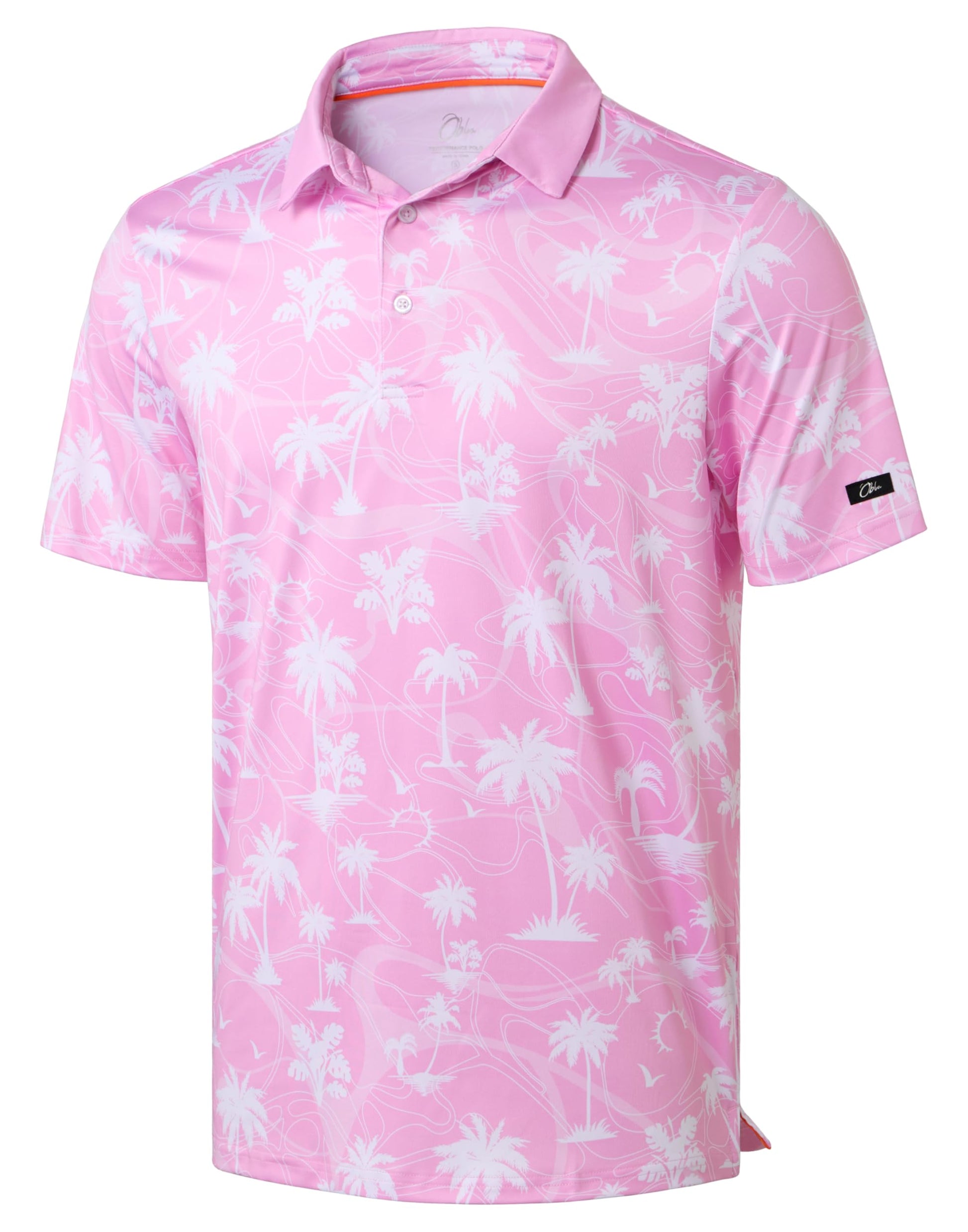 Obla Men's Golf Polo Shirts Print Short Sleeve Dry Fit Collared Shirt - Tennis Mindset