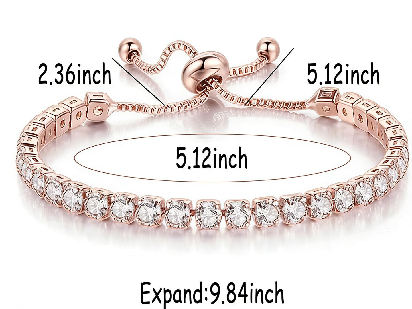 Tennis Bracelets, Tennis Bracelets for Women (Silver/Rose Glod/Green)