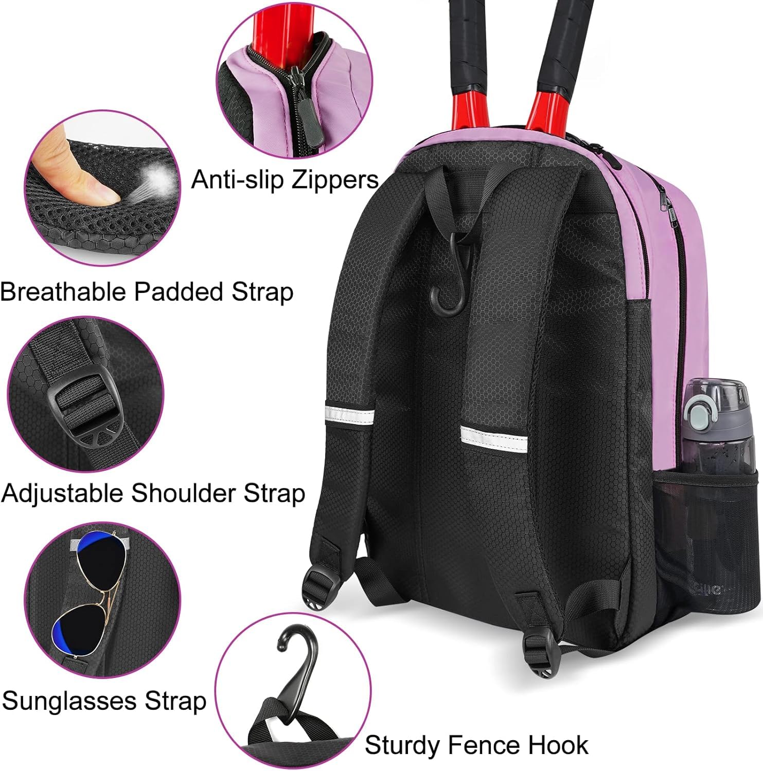 Ytonet Tennis Bag Tennis Backpack for Women Men 2 Rackets - Tennis Mindset