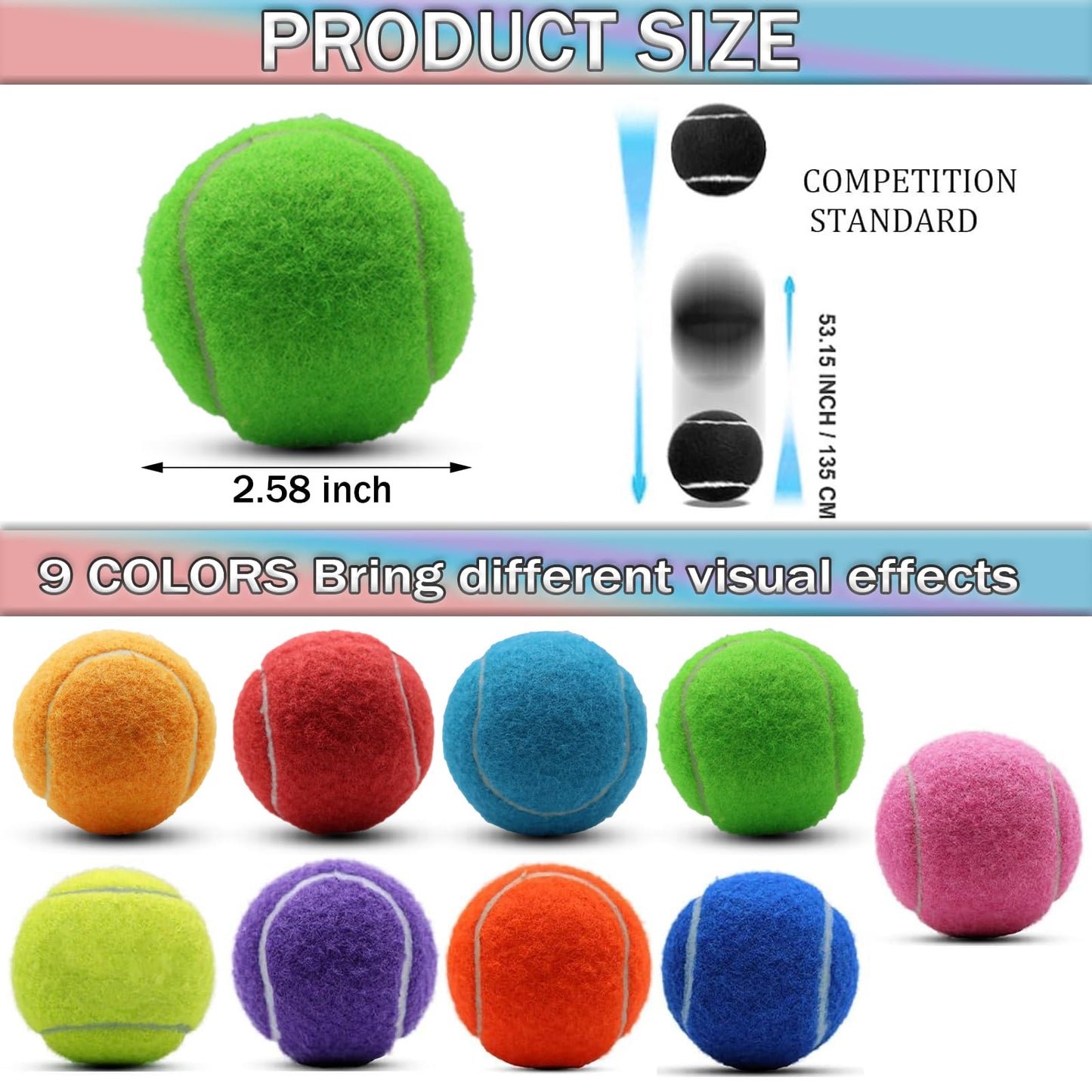 SHYUJAJIE Tennis Ball,20 Pack Practice Balls Bulk,Dog Balls with Mesh Bag