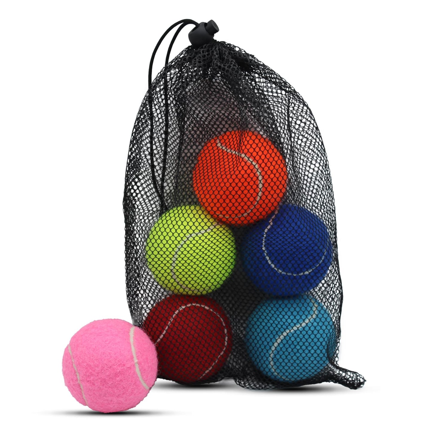 SHYUJAJIE Tennis Ball,6 Pack Practice Balls Bulk,Dog Balls with Mesh Bag