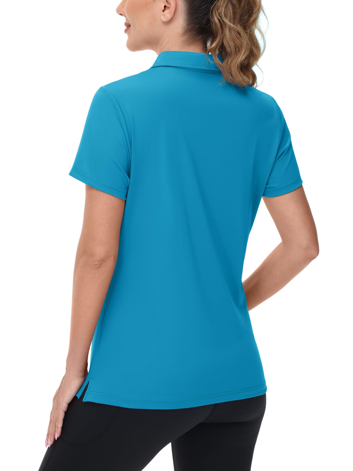 TACVASEN Women's V-Neck Polo Shirts UPF 50+ Short Sleeve Sun Protection Quick Dry Golf Polos Collared Shirt