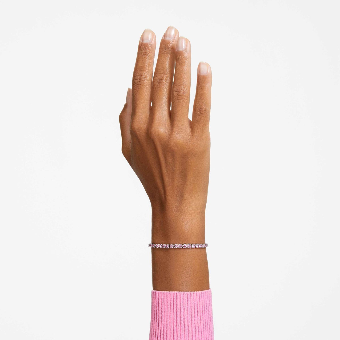Swarovski Matrix Tennis Bracelet, Round Cut Crystals, Pink, Blue, Black, Clear, Rhodium, Gold-Tone and Rose Gold-Tone Finishes