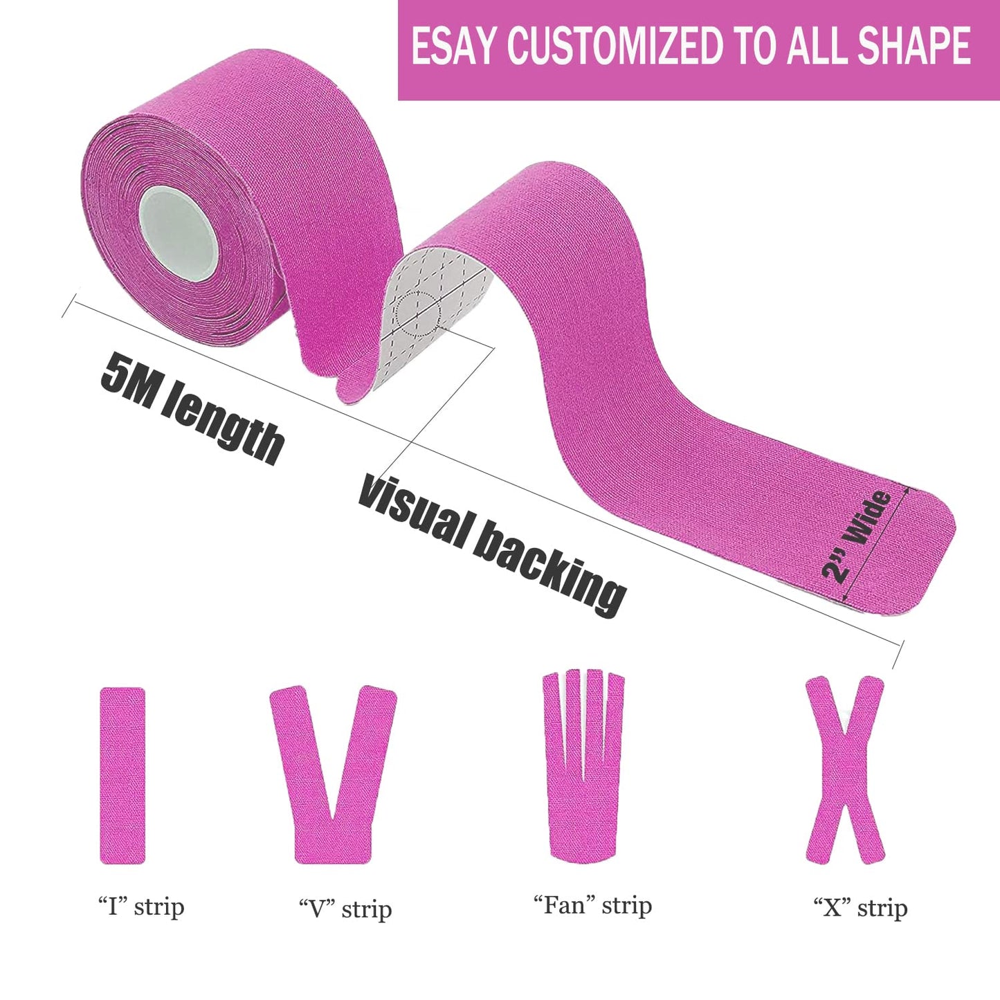 Kinesiology Tape Precut Strips Pro Athletic (3 Rolls,60 Strips) Original Cotton Waterproof Breathable Latex Free Tape for Muscle Pain Relief and Joint Support Elastic Sports Activities Tapes (Mix) - Tennis Mindset