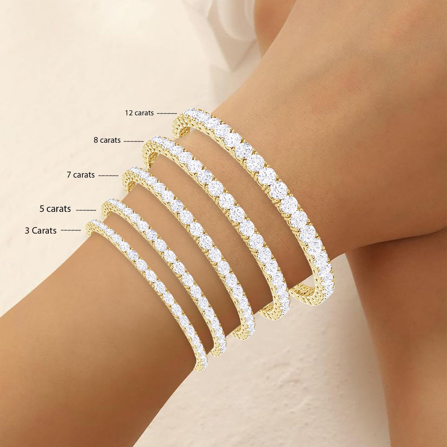 Houston Diamond District 3 to 22 CT Mined Natural Diamond Tennis Bracelet