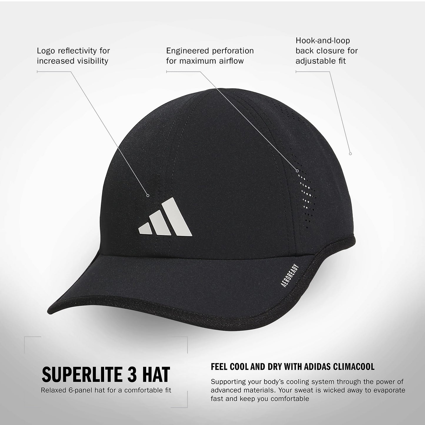 adidas Womens Superlite 3 Hat Casual - Black - Tennis Mindset