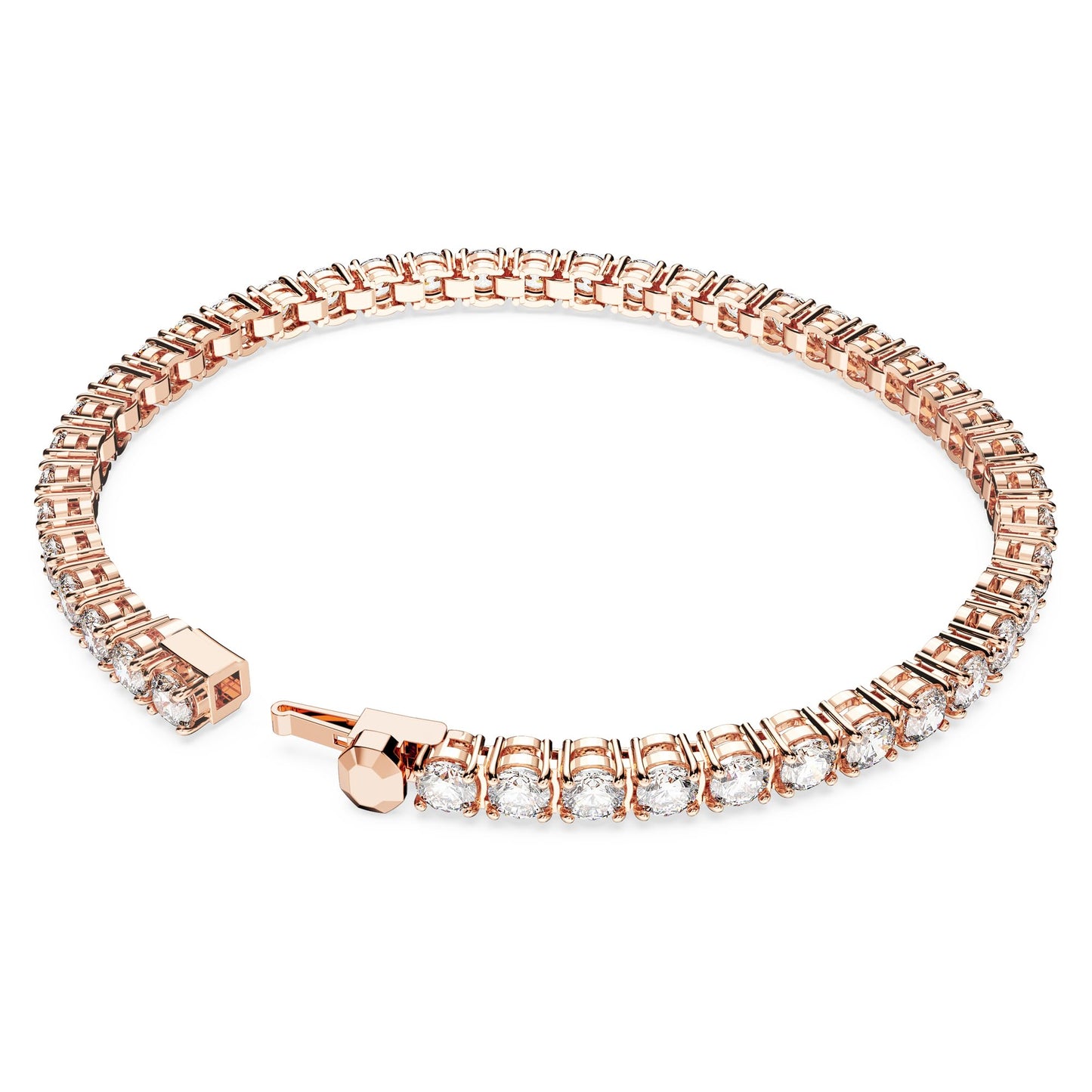 Swarovski Matrix Tennis Bracelet, Round Cut Crystals, Pink, Blue, Black, Clear, Rhodium, Gold-Tone and Rose Gold-Tone Finishes