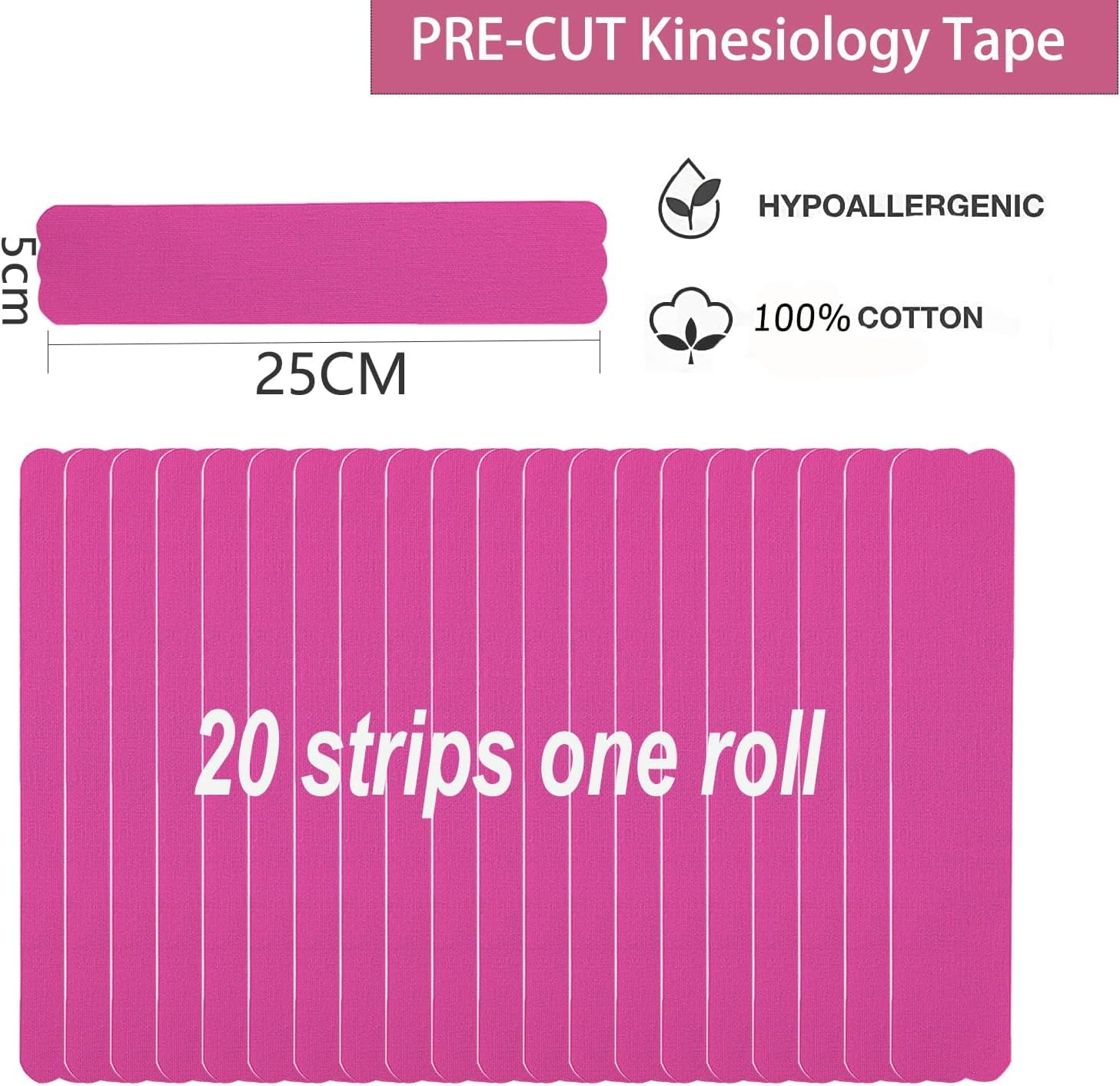 Kinesiology Tape Precut Strips Pro Athletic (3 Rolls,60 Strips) Original Cotton Waterproof Breathable Latex Free Tape for Muscle Pain Relief and Joint Support Elastic Sports Activities Tapes (Mix) - Tennis Mindset