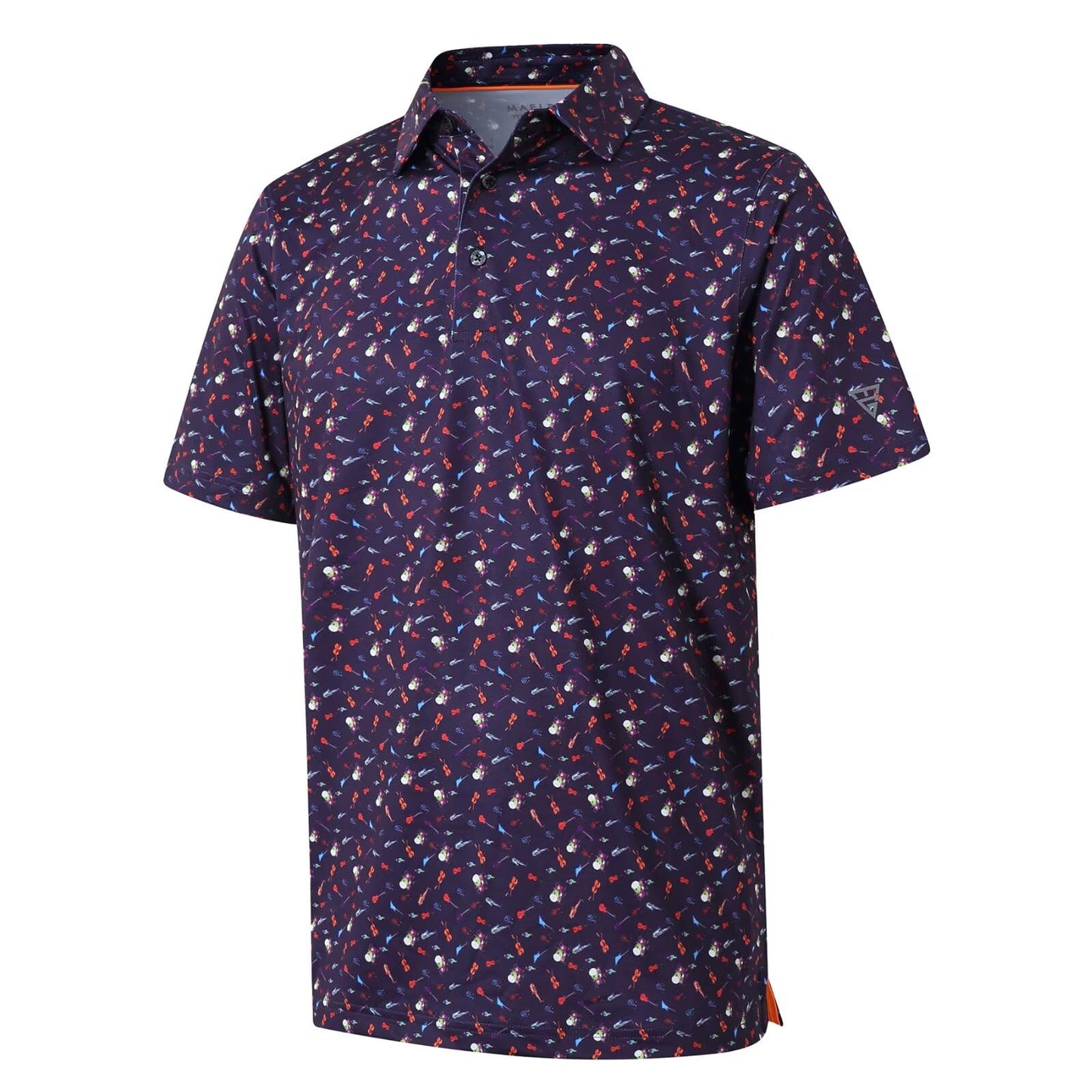 Golf Shirts for Men Dry Fit Short Sleeve Print Performance Moisture Wicking Polo Shirt - Tennis Mindset
