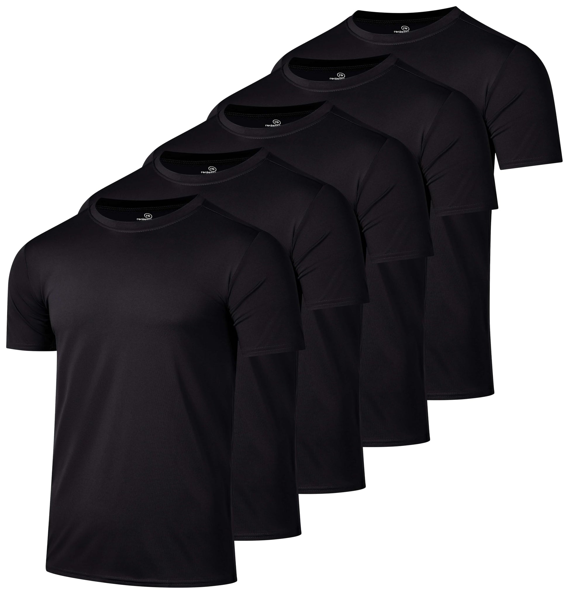 5 Pack Men's Dry Fit Workout T Shirts Crew Neck Athletic Gym Running Tees - Tennis Mindset