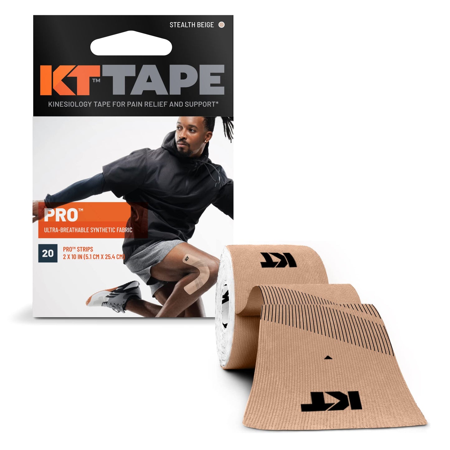 KT Tape, Pro Synthetic Kinesiology Athletic Tape, 20 Count, 10” Precut Strip - Tennis Mindset
