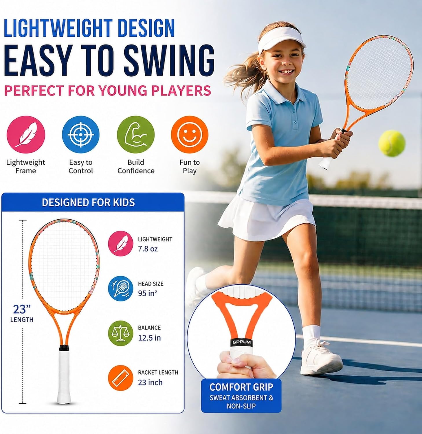 2-Pack Kids Tennis Racket Set, Junior Racquets with Bag and Balls - Tennis Mindset