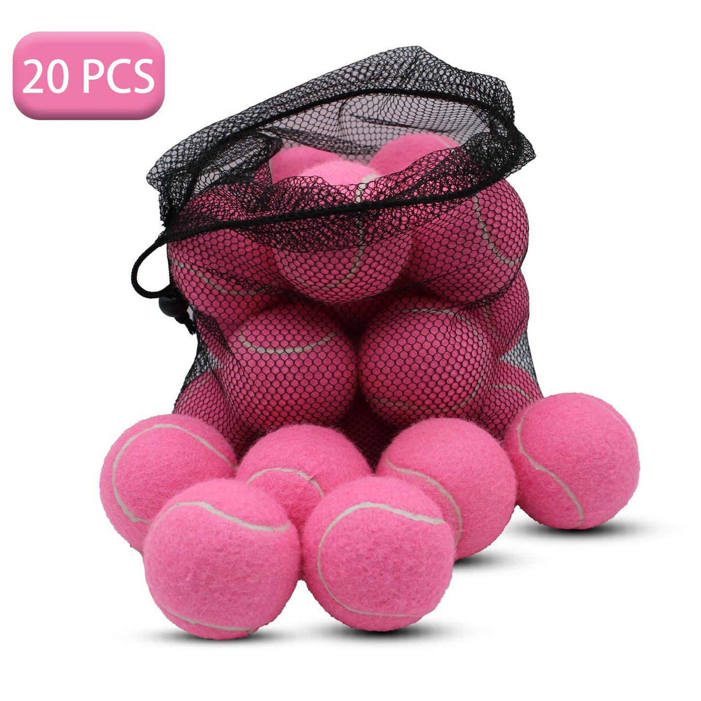 SHYUJAJIE Tennis Ball,20 Pack Practice Balls Bulk,Dog Balls with Mesh Bag