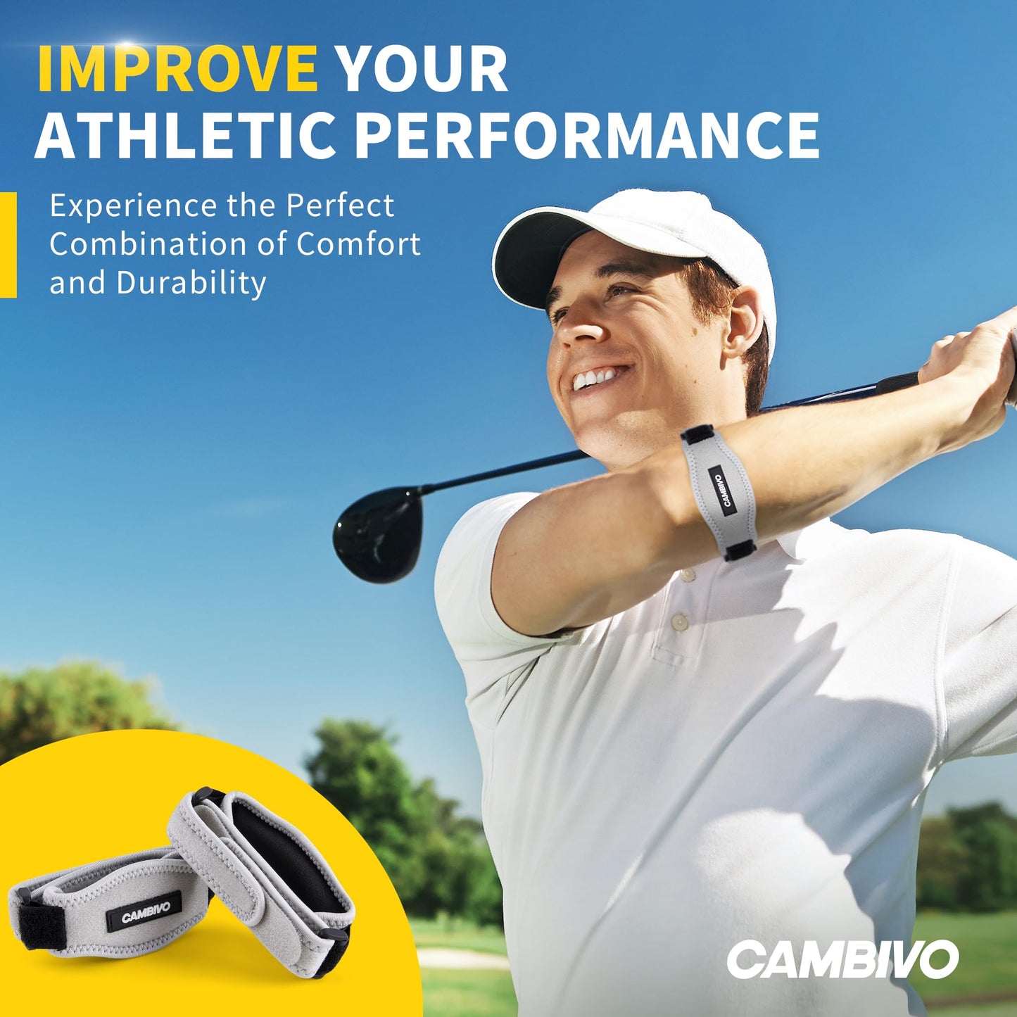 CAMBIVO 2 Pack Tennis Elbow Brace Strap for Tendonitis, Black - Tennis Mindset
