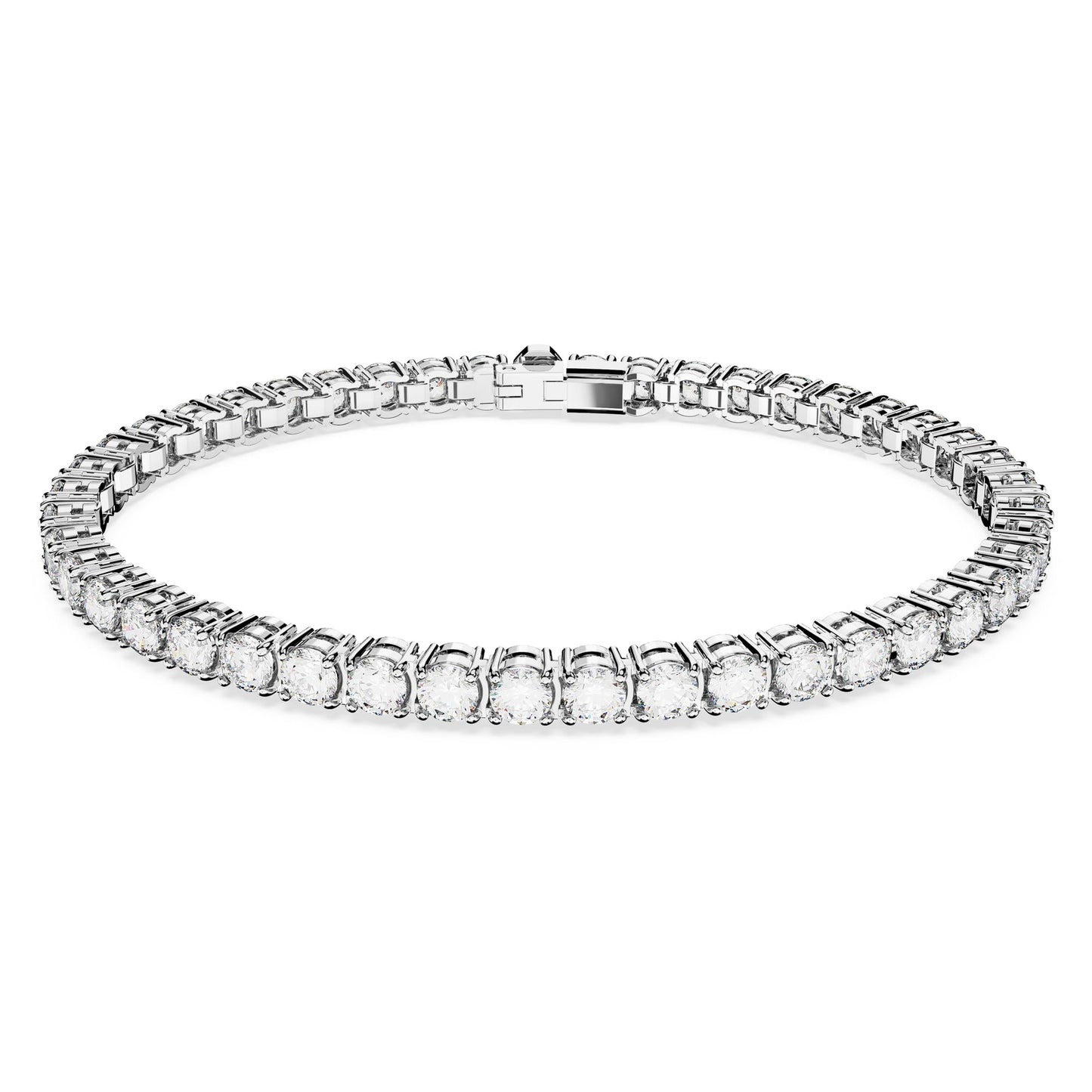 Swarovski Matrix Tennis Bracelet, Round Cut Crystals, Pink, Blue, Black, Clear, Rhodium, Gold-Tone and Rose Gold-Tone Finishes