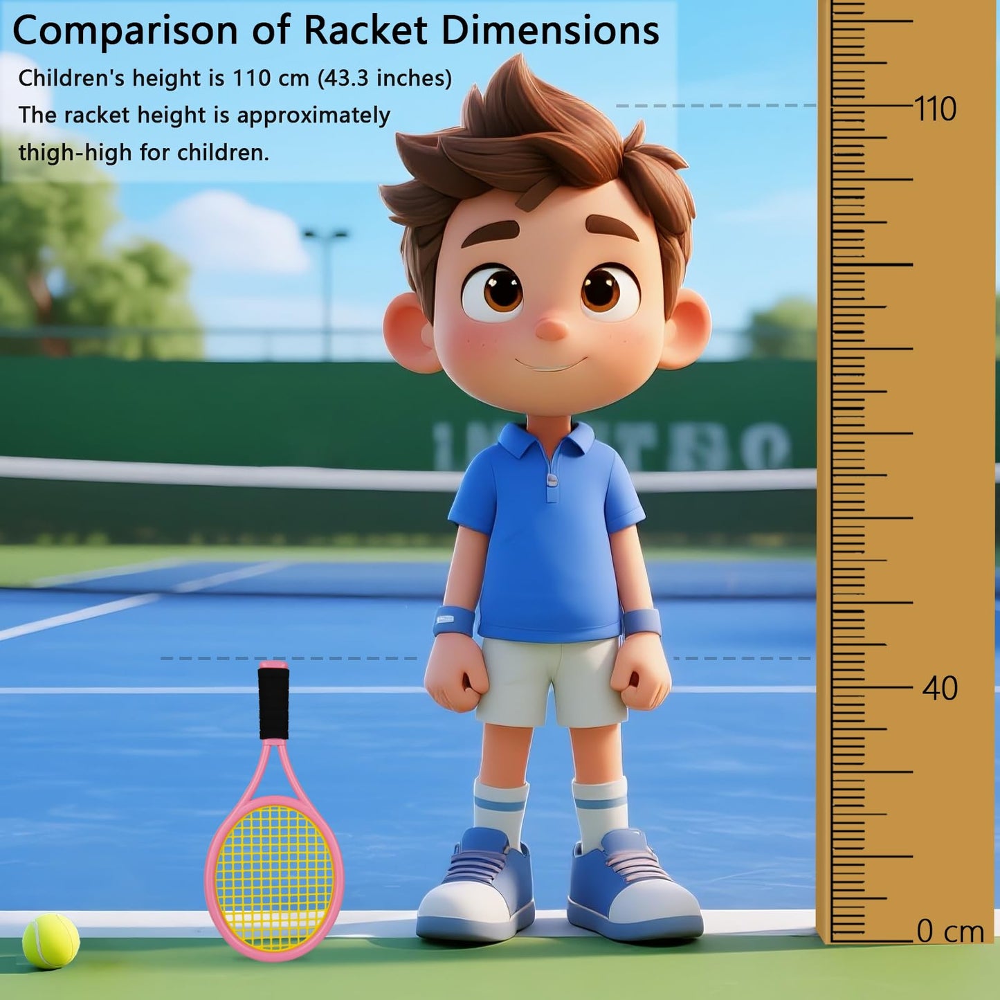 Kids Tennis Racket,17 Inch Plastic Tennis Racket with 2 Soft Balls,2 Tennis Balls and 4 Shuttlecocks for Kid,Toddler Outdoor/Indoor Sport Play - Tennis Mindset