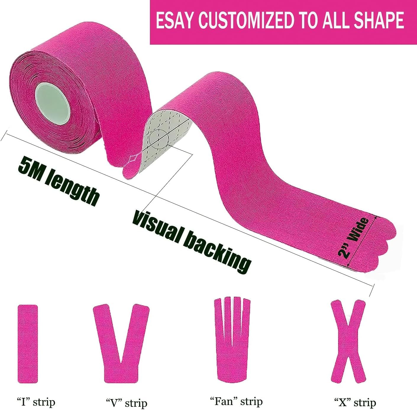 Kinesiology Tape Precut Strips Pro Athletic (3 Rolls,60 Strips) Original Cotton Waterproof Breathable Latex Free Tape for Muscle Pain Relief and Joint Support Elastic Sports Activities Tapes (Mix) - Tennis Mindset